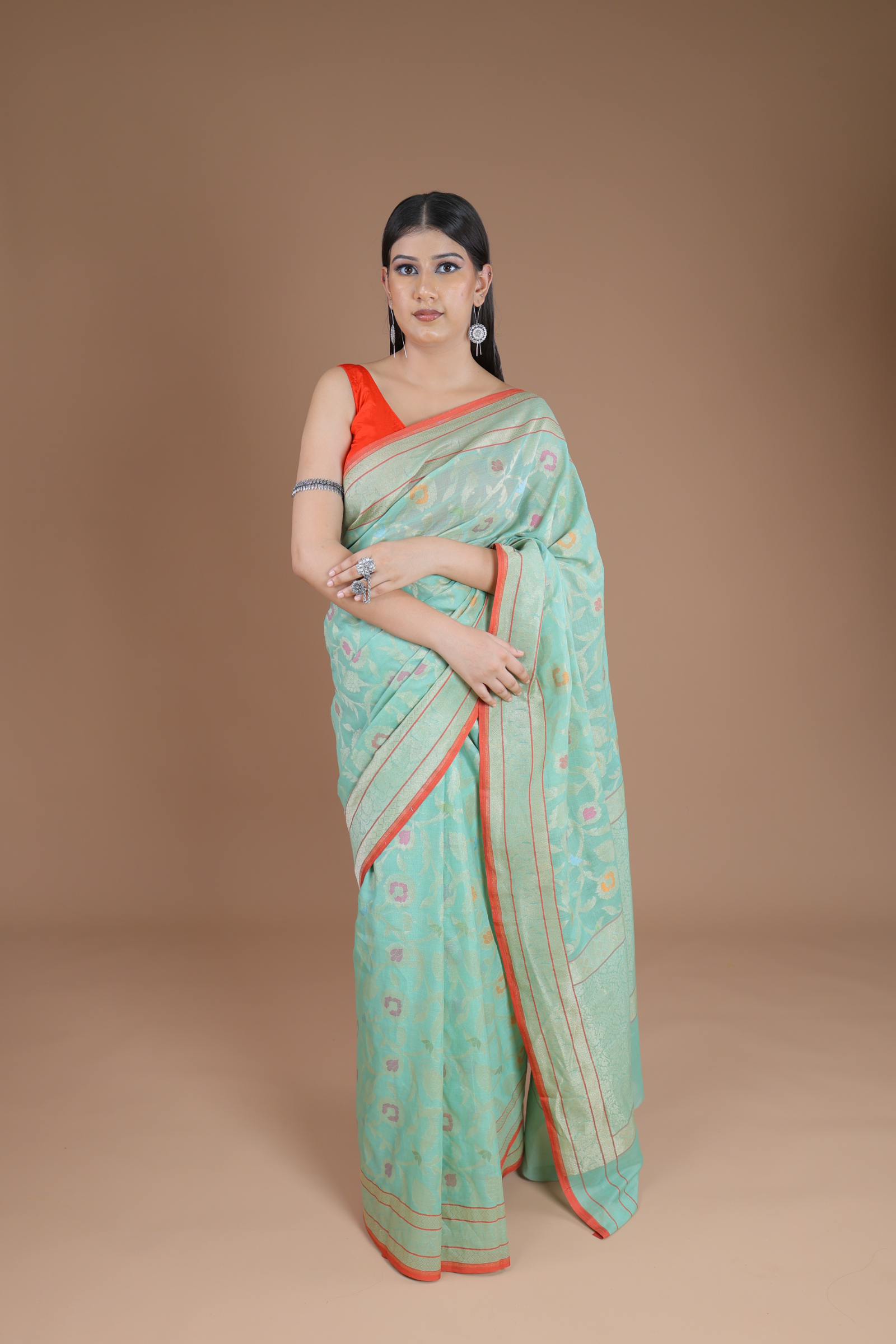 Banarasi Handwoven Cotton Jamdani Sari