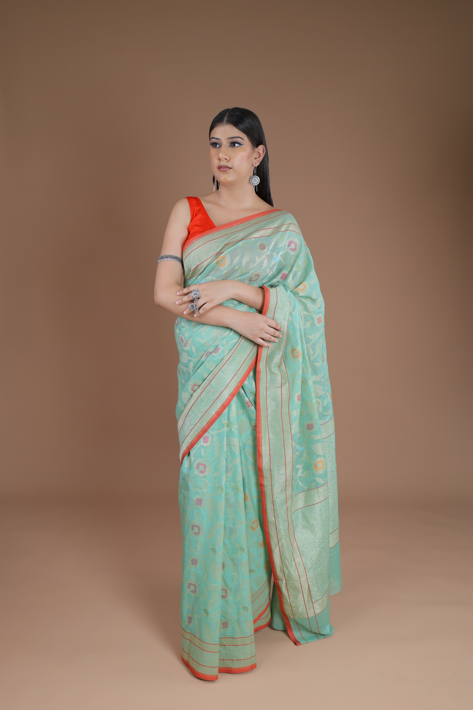 Banarasi Handwoven Cotton Jamdani Sari