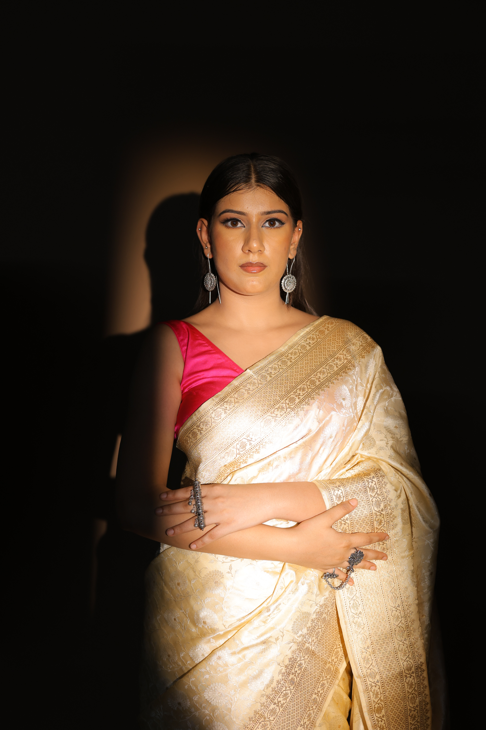 Banarasi Handwoven Kadwa Jaal Silk Sari