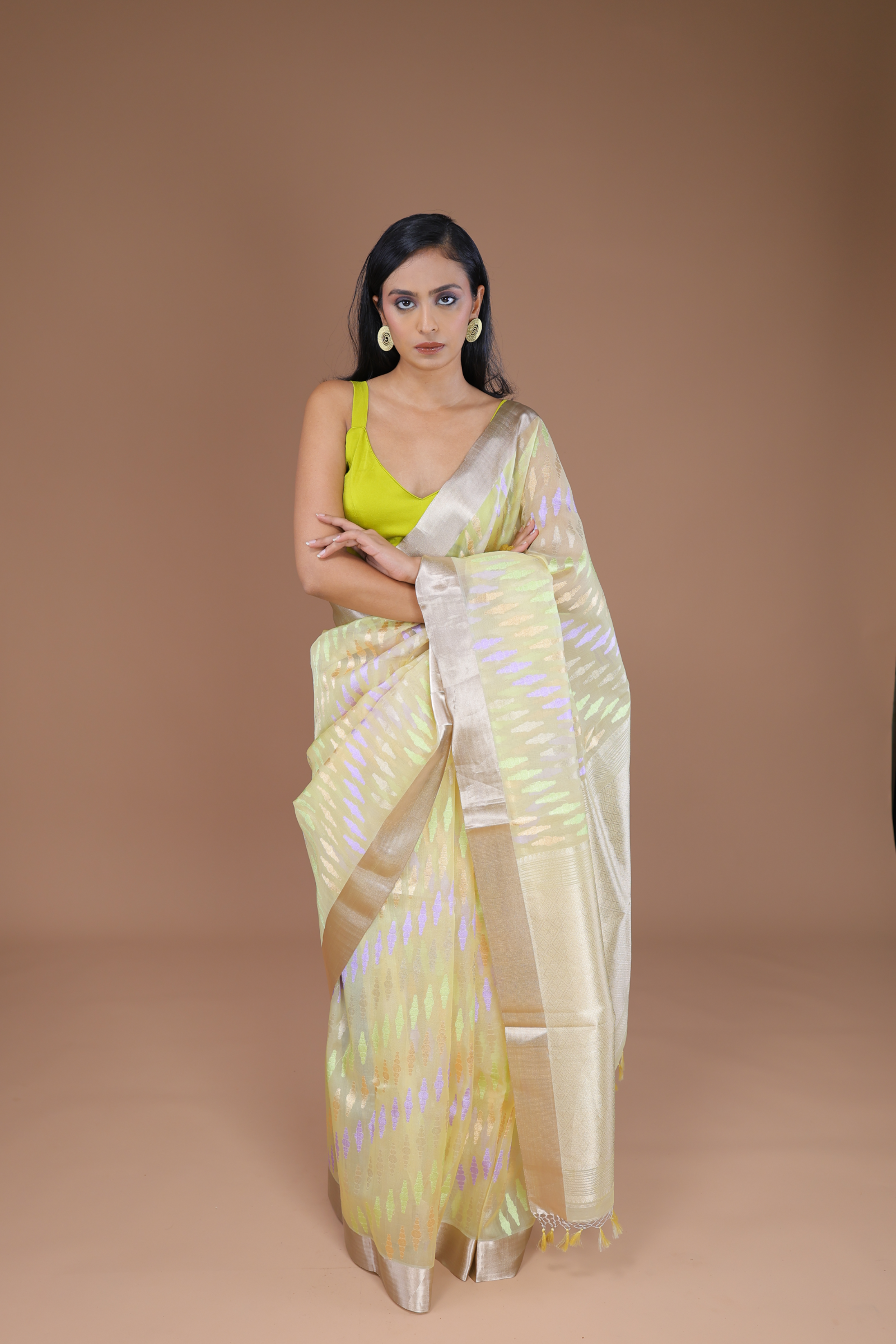 Banarasi Handwoven Kadwa Weave Organza Sari