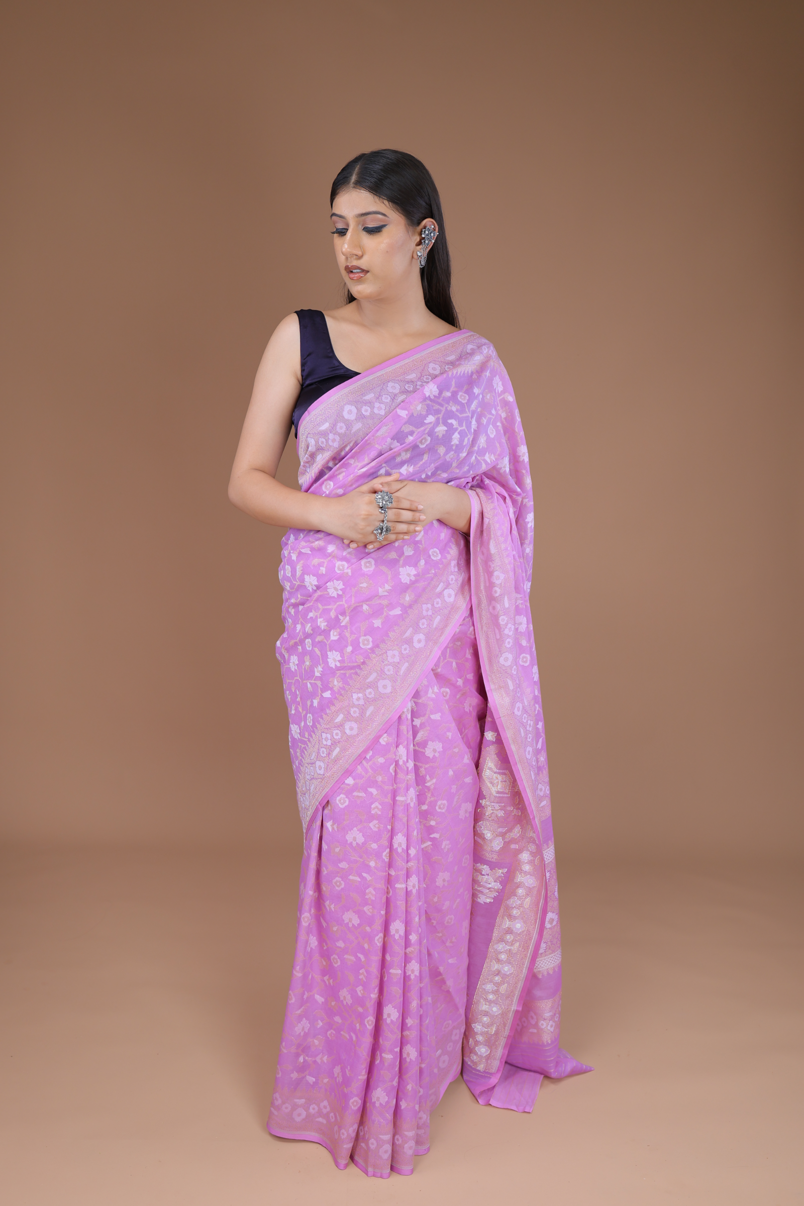 Banarasi Handwoven Cotton Jamdani Sari