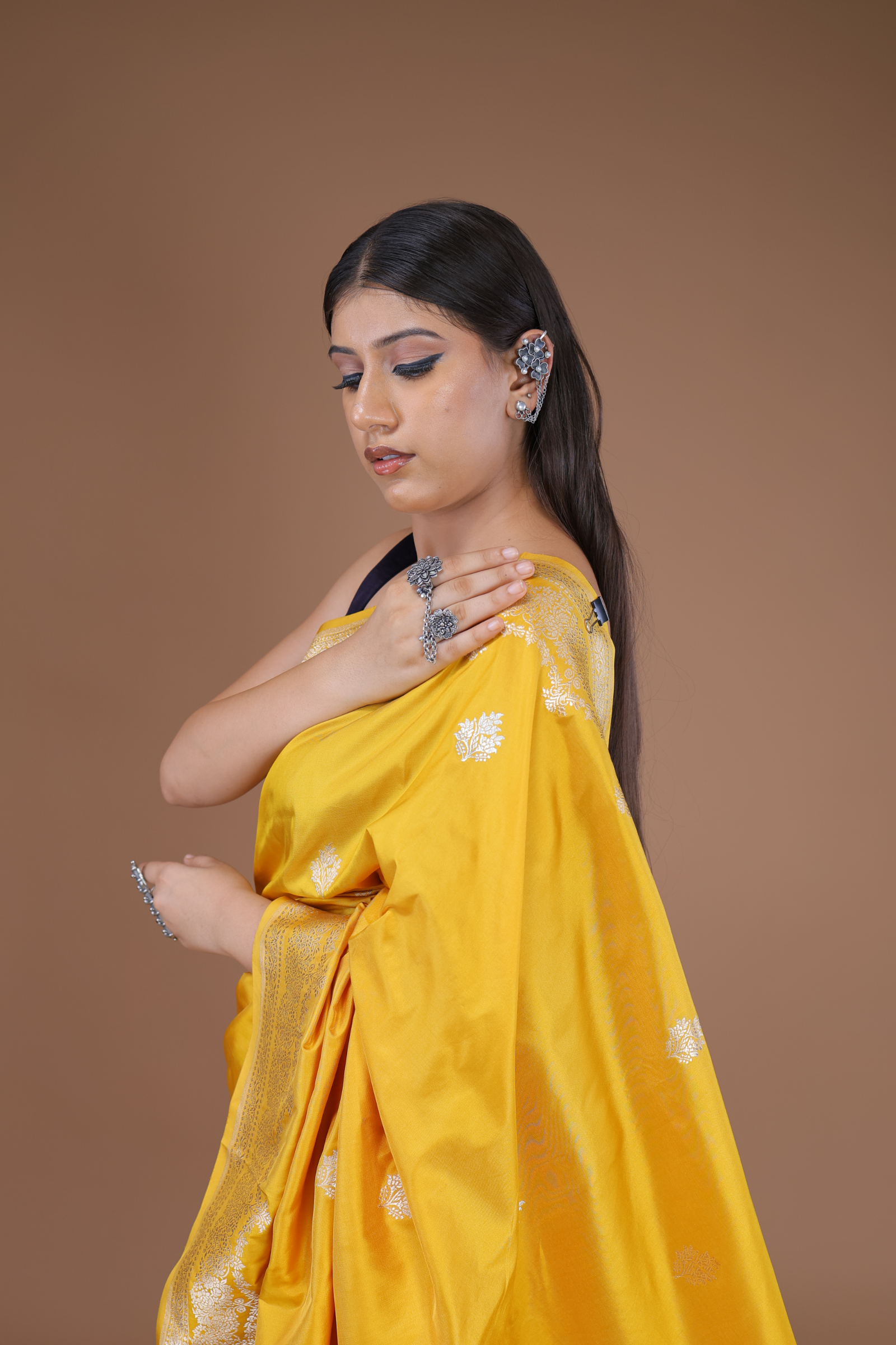 Banarasi Handwoven Yellow Silk Sari