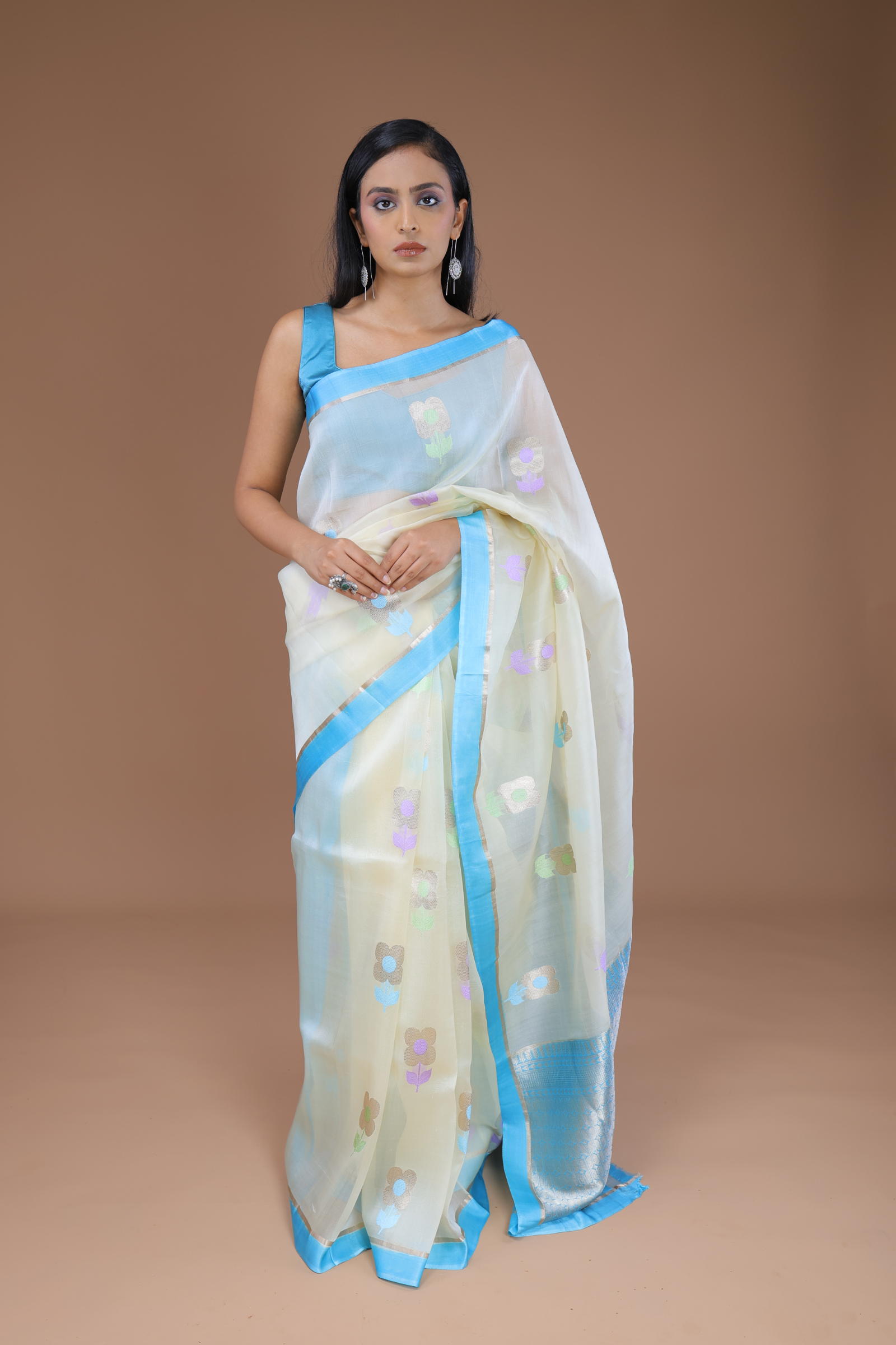 Banarasi Handwoven Organza Uchiyant Weave Sari