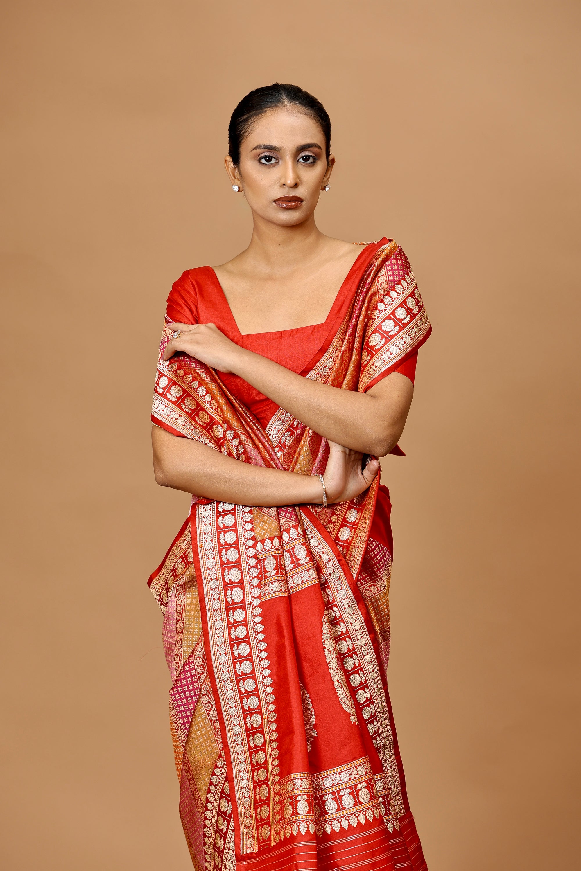 Banarasi Handwoven Muticoloured Kadhua Rangkat Silk Sari