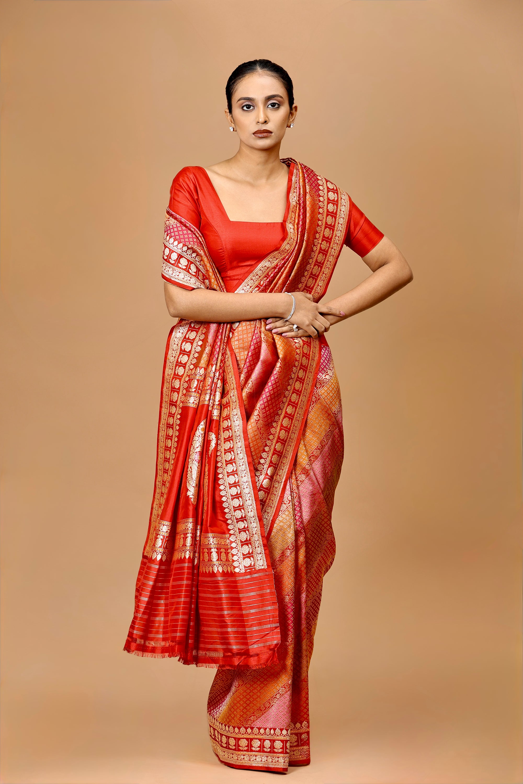Banarasi Handwoven Muticoloured Kadhua Rangkat Silk Sari
