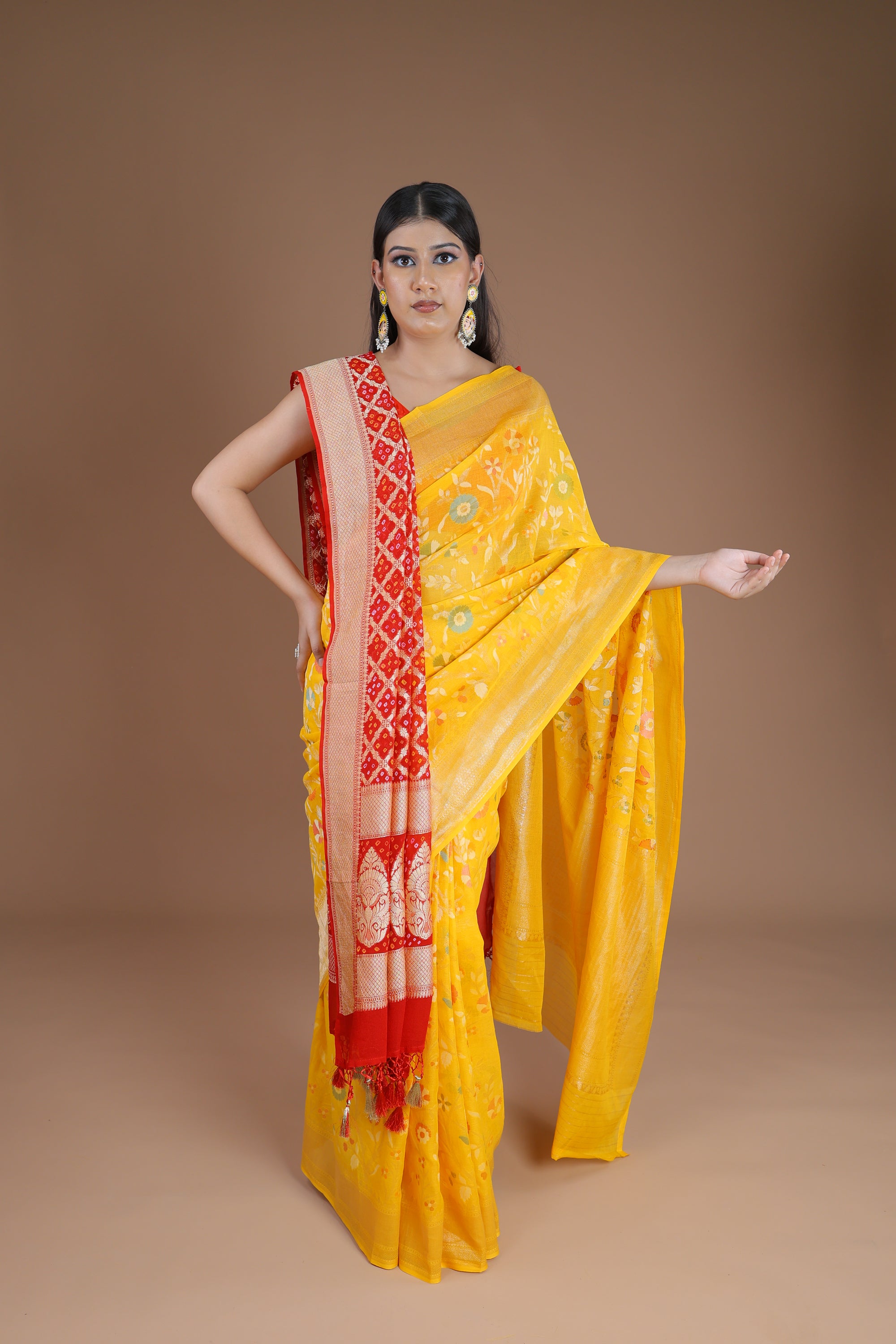 Handwoven Bandhej Dupatta