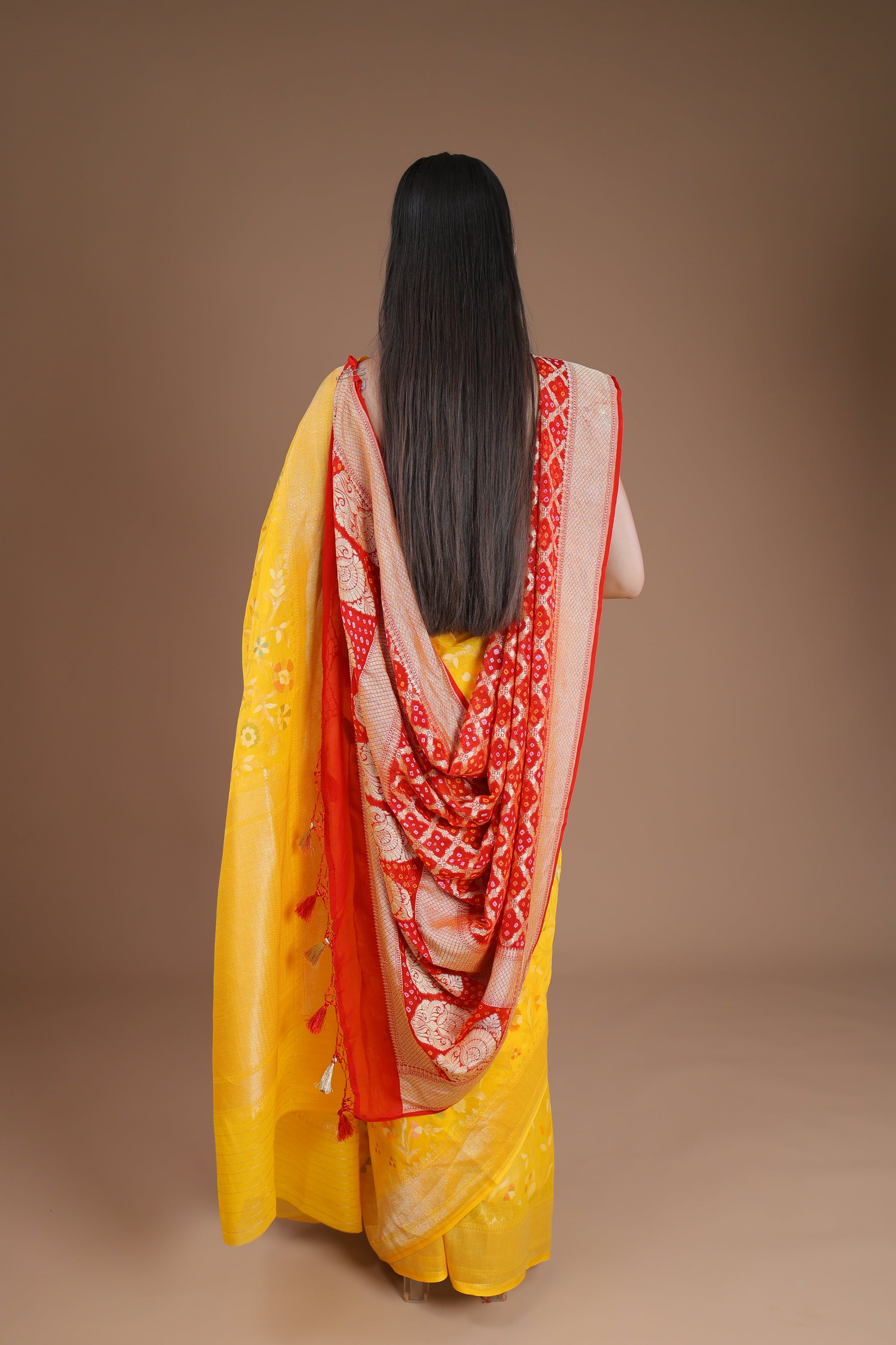 Handwoven Bandhej Dupatta