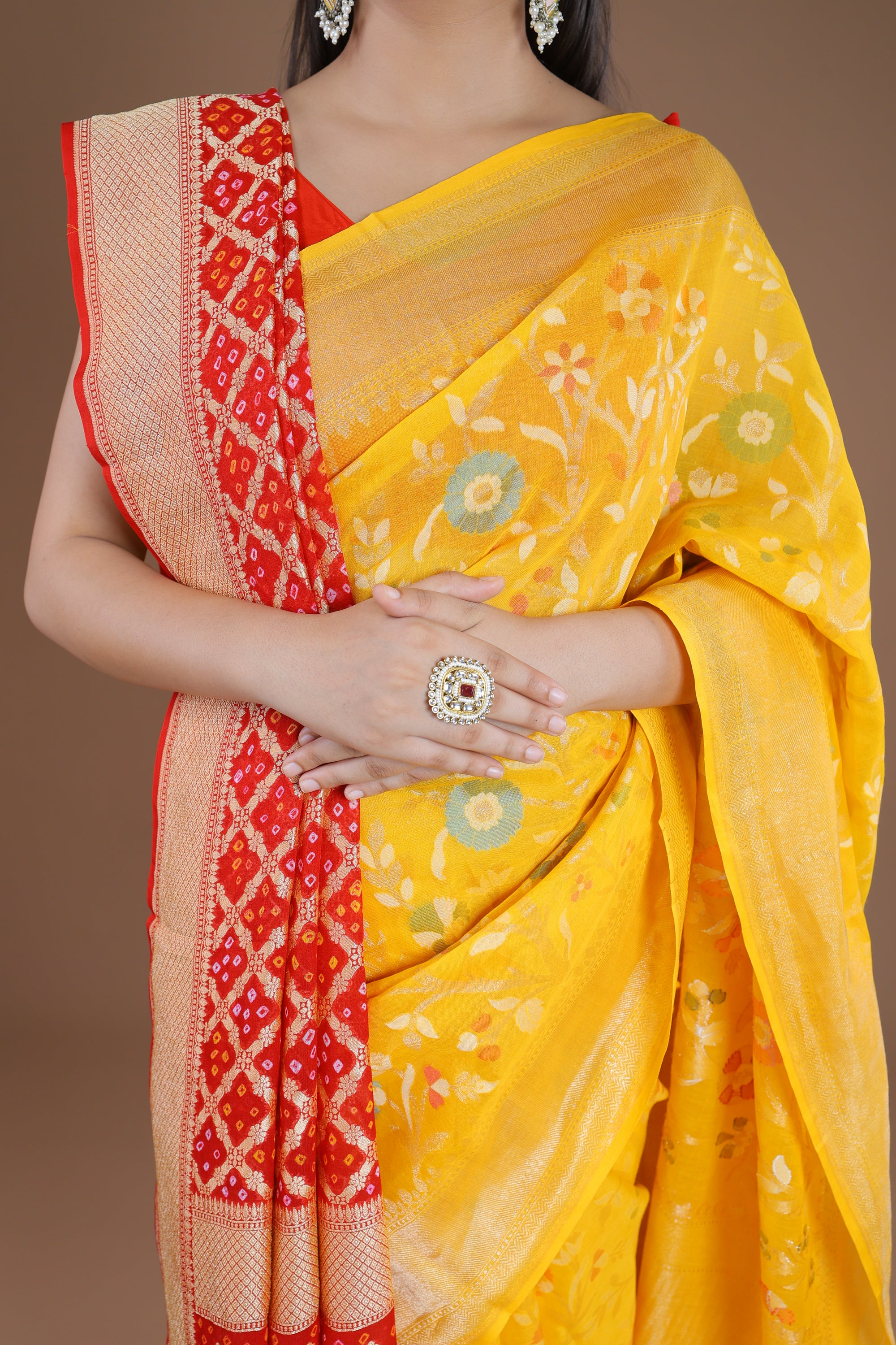 Handwoven Bandhej Dupatta