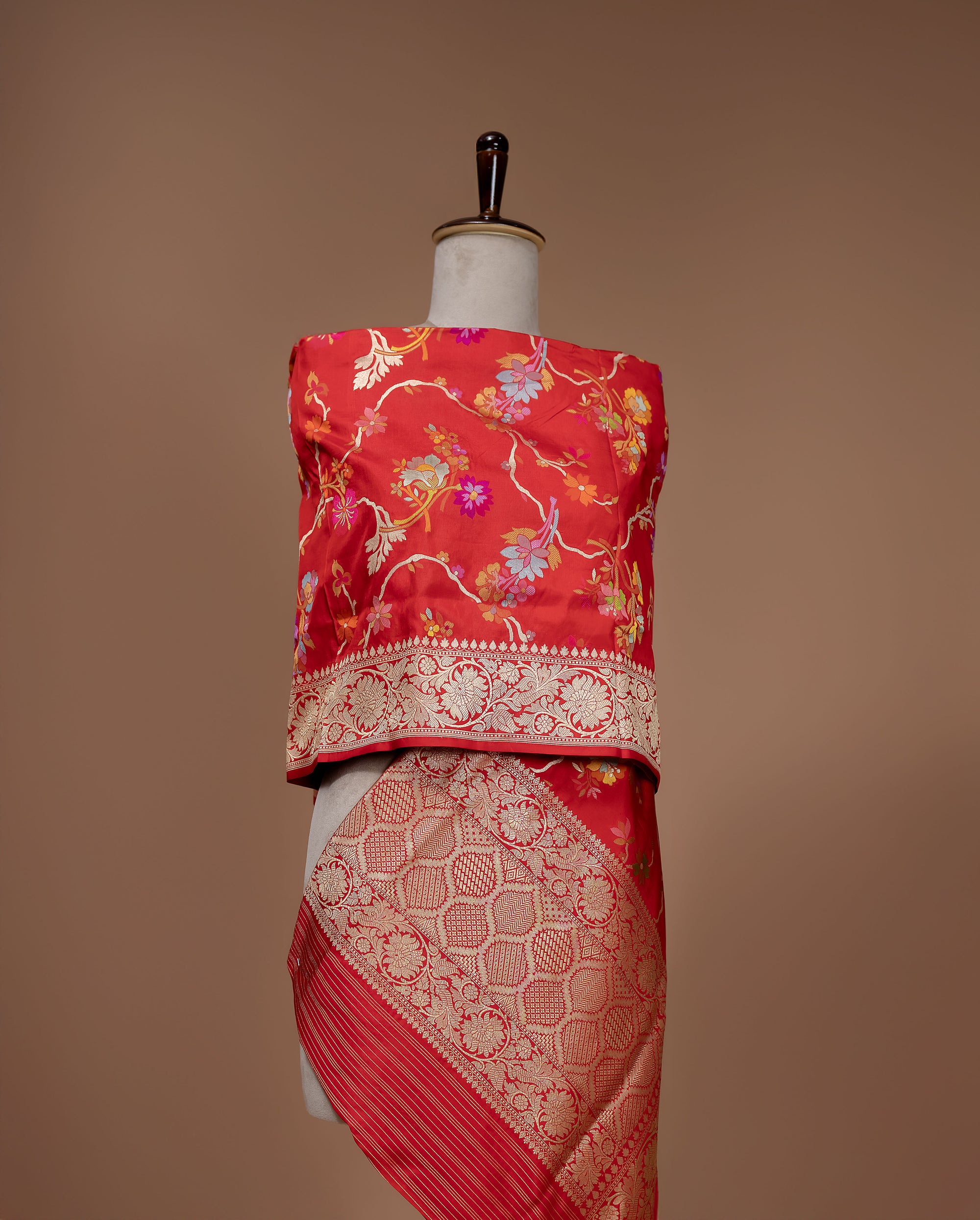 Banarasi Handwoven Silk Jaal Meenakari Dupatta