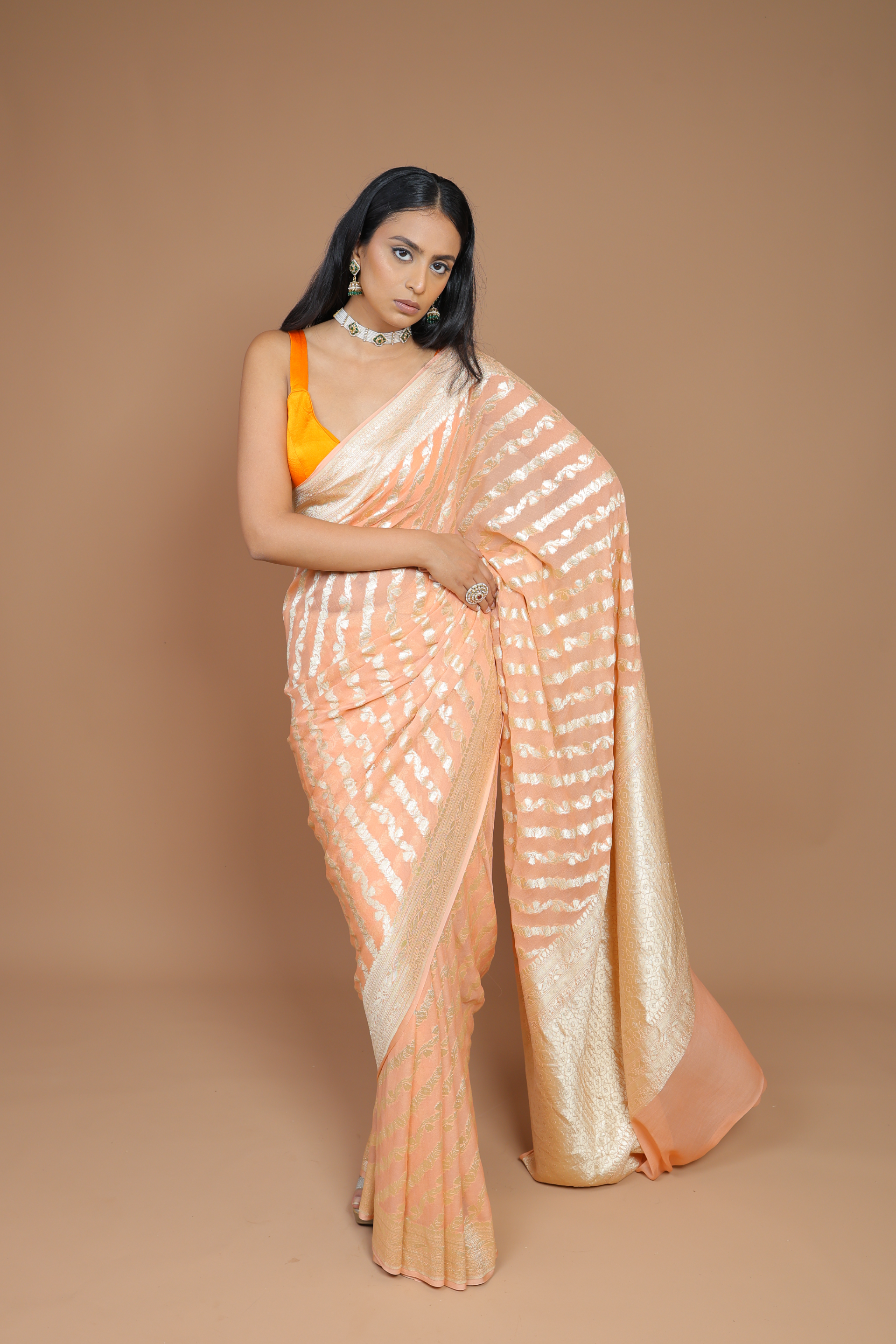 Banarasi Handwoven Khaddi Georgette Sari