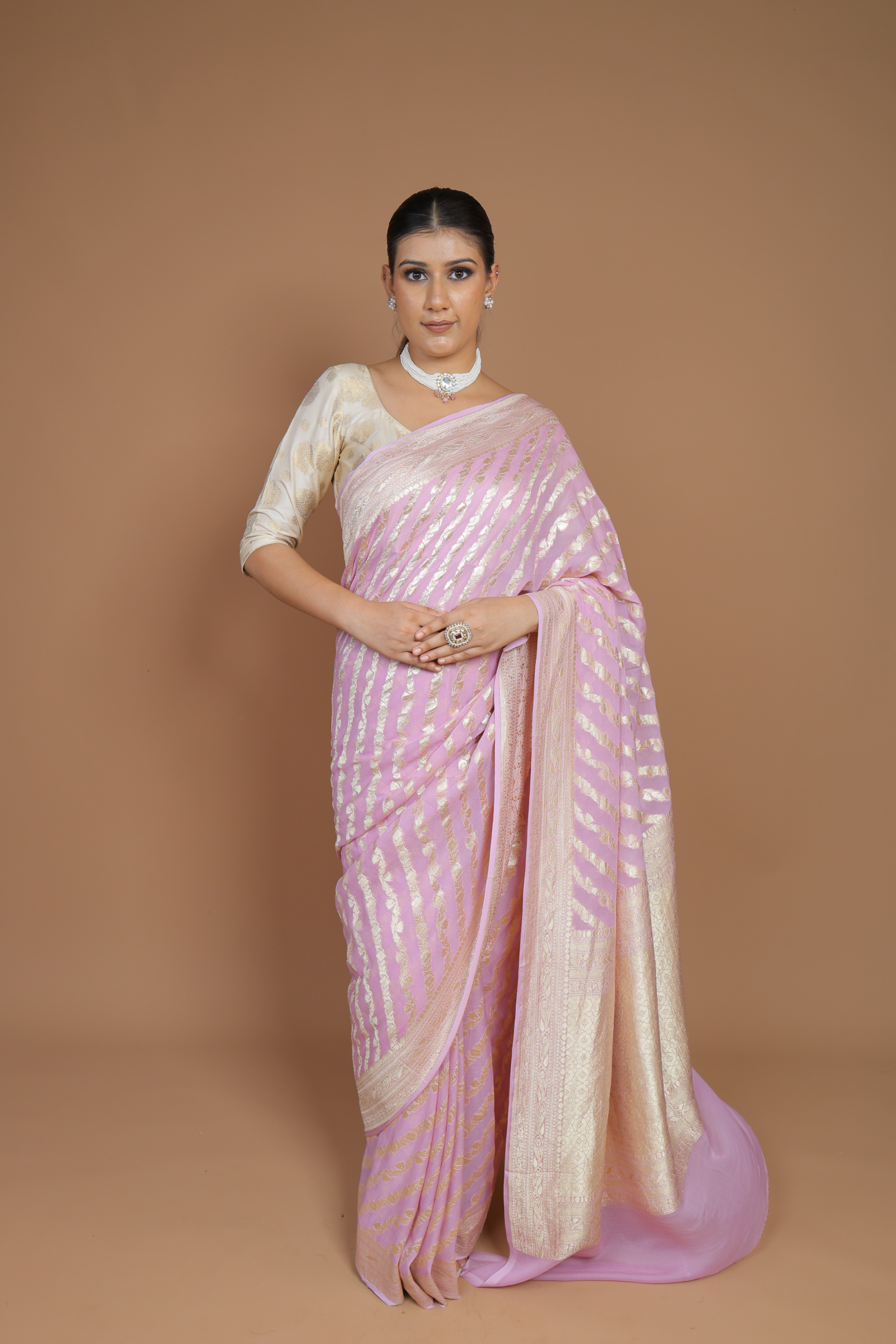 Banarasi Handwoven Khaddi Georgette Sari