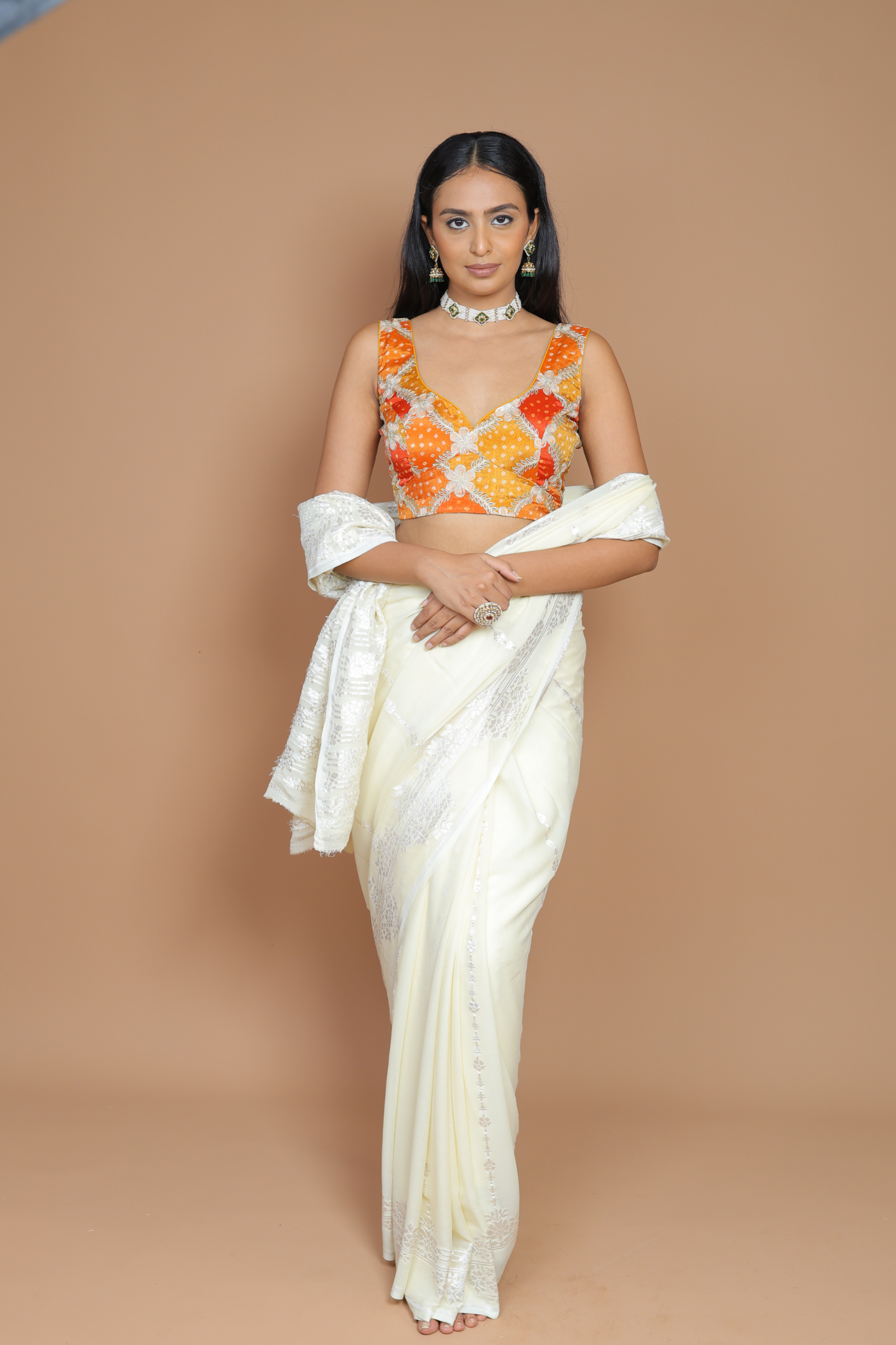 Banarasi Handwoven Crepe Georgette Sari