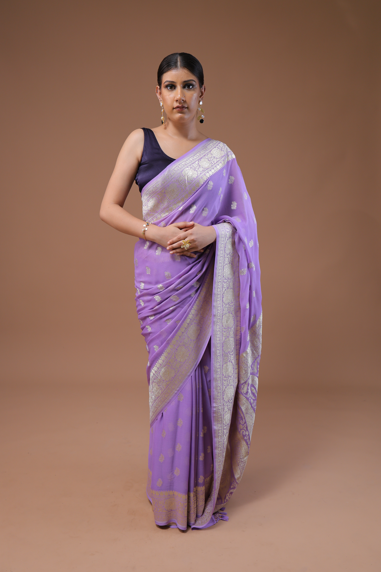 Banarasi Handwoven Khaddi Georgette Sari