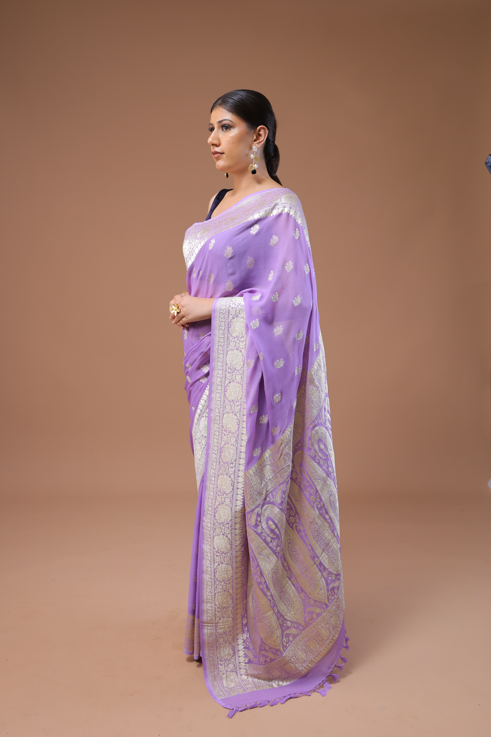 Banarasi Handwoven Khaddi Georgette Sari