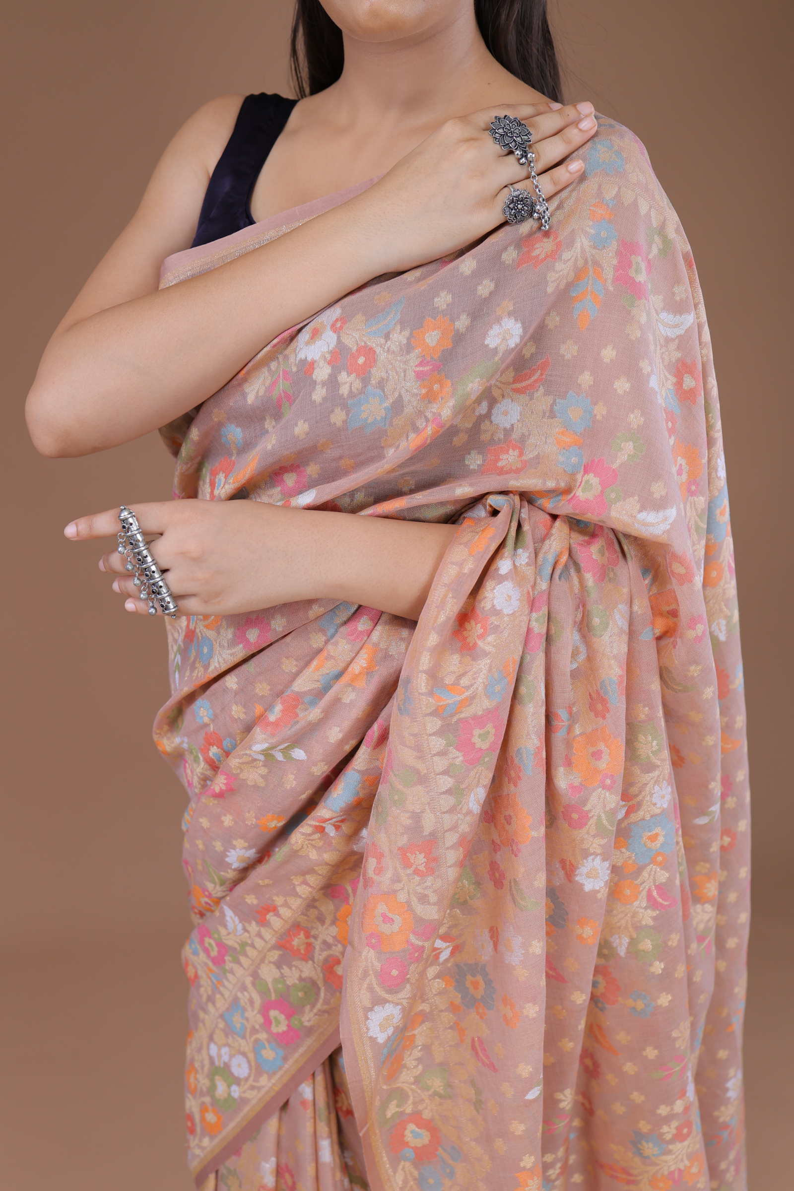 Banarasi Handwoven Cotton Jamdani Sari