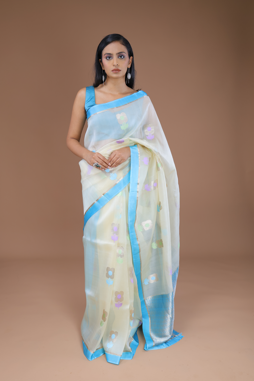 Banarasi Handwoven Organza Uchiyant Weave Sari