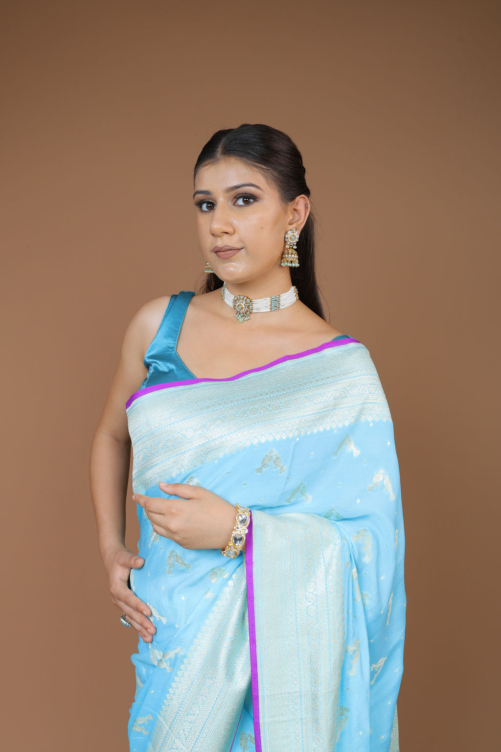 Banarasi Handwoven Crepe Georgette Sari