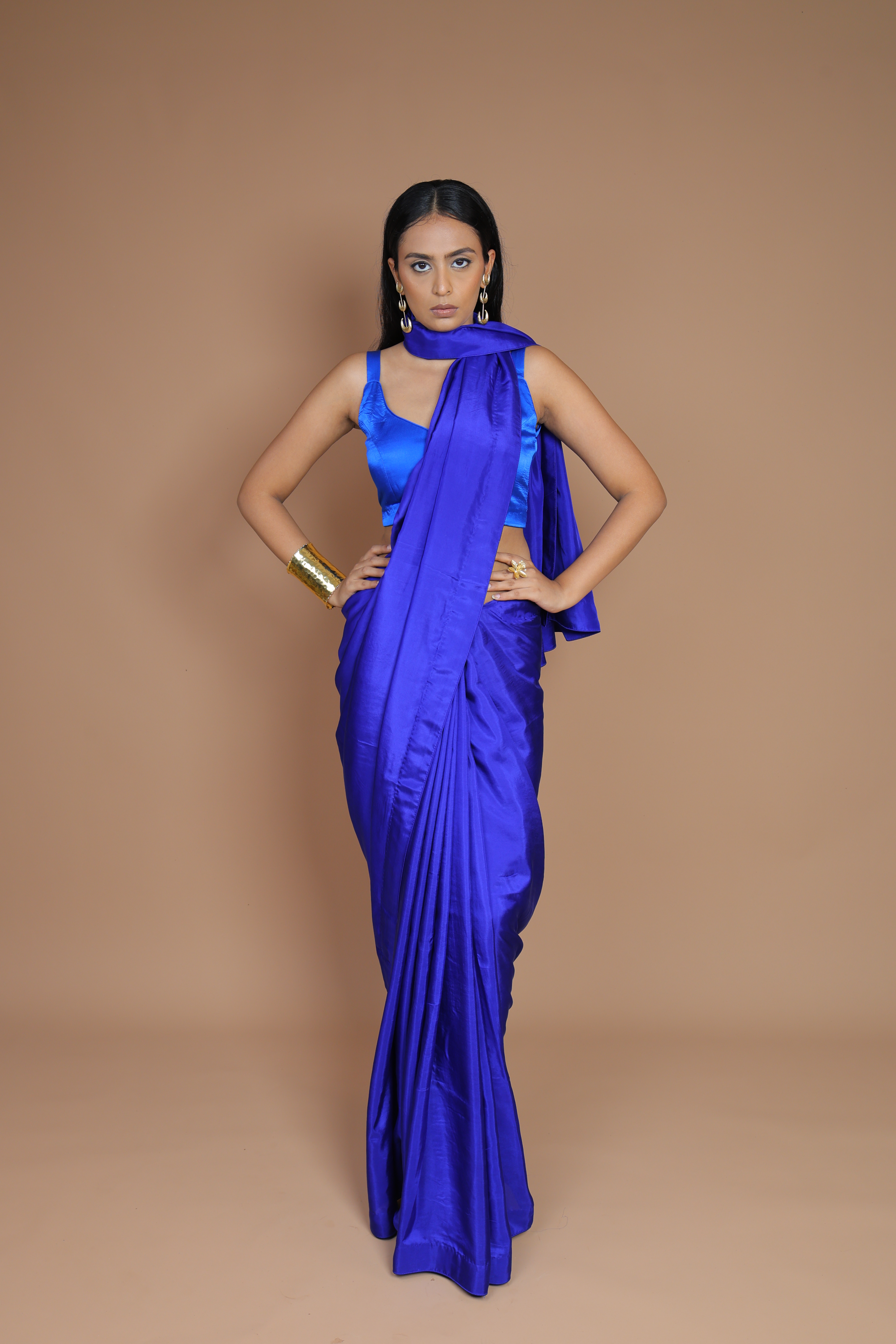 Handwoven Midnight Blue Silk Sari