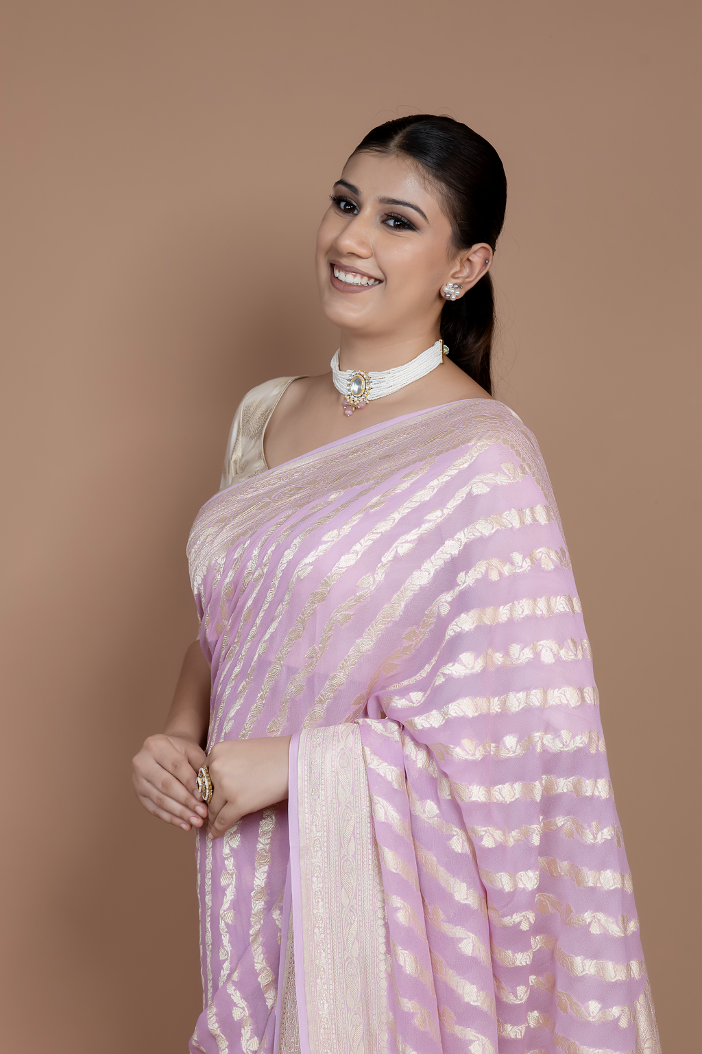 Banarasi Handwoven Khaddi Georgette Sari