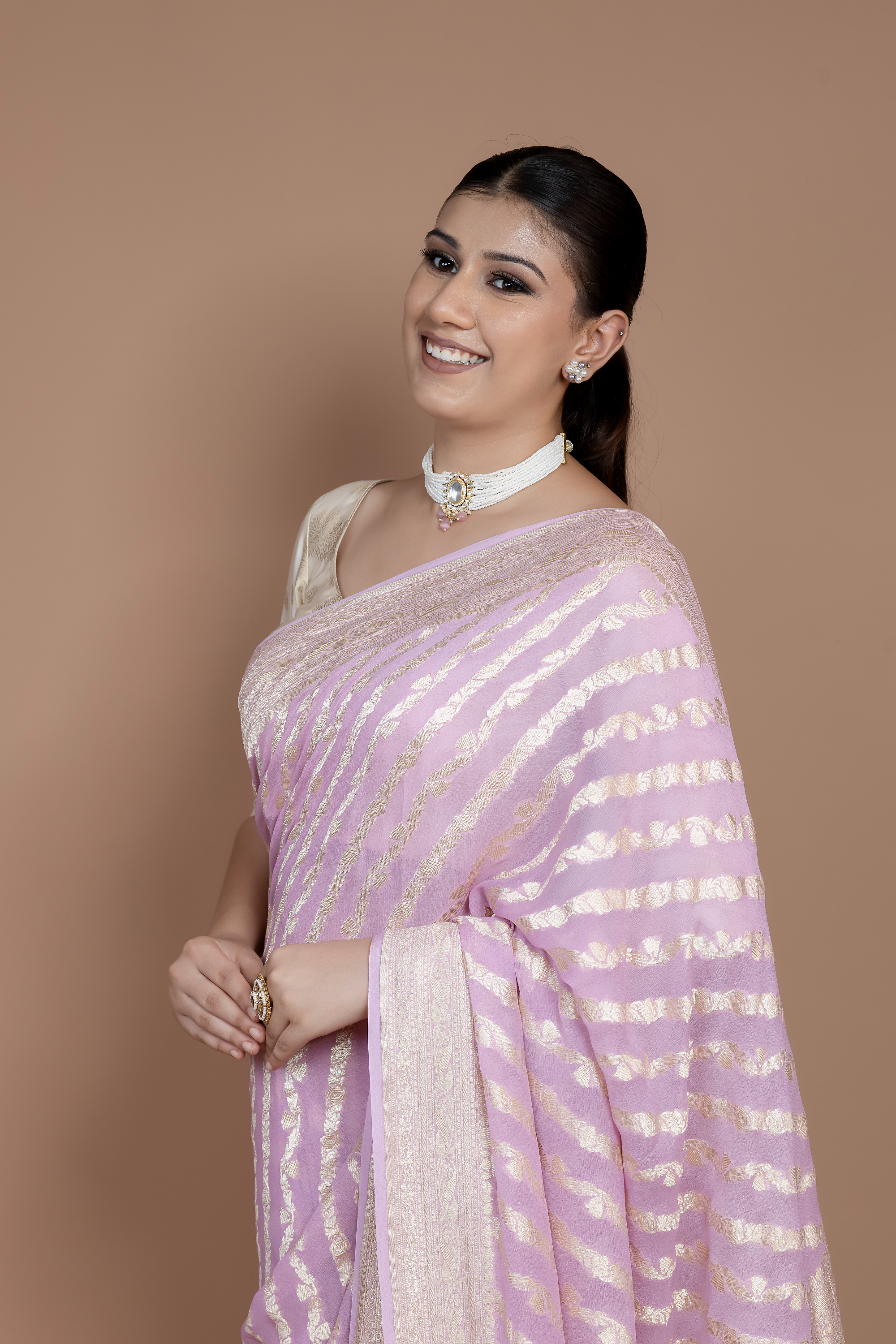Banarasi Handwoven Khaddi Georgette Sari