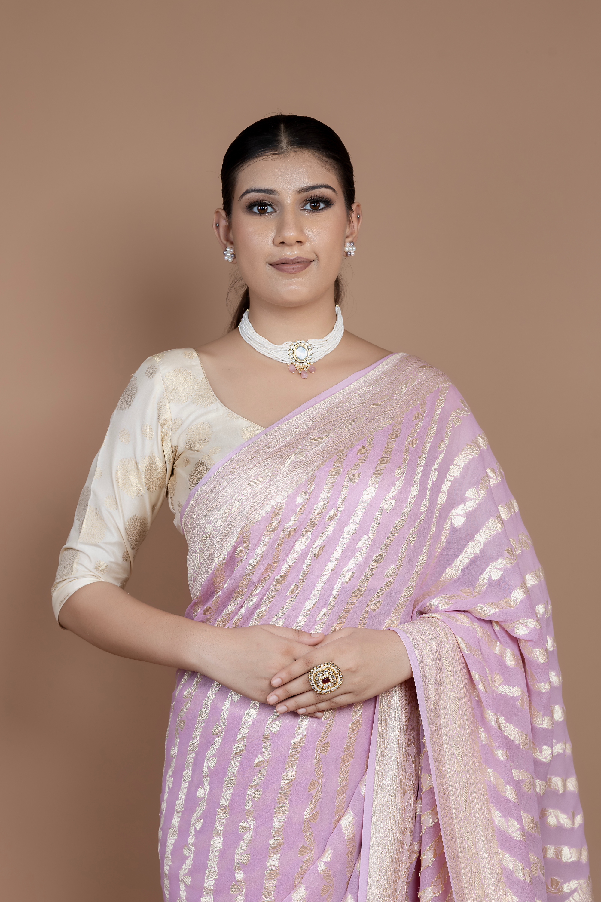 Banarasi Handwoven Khaddi Georgette Sari