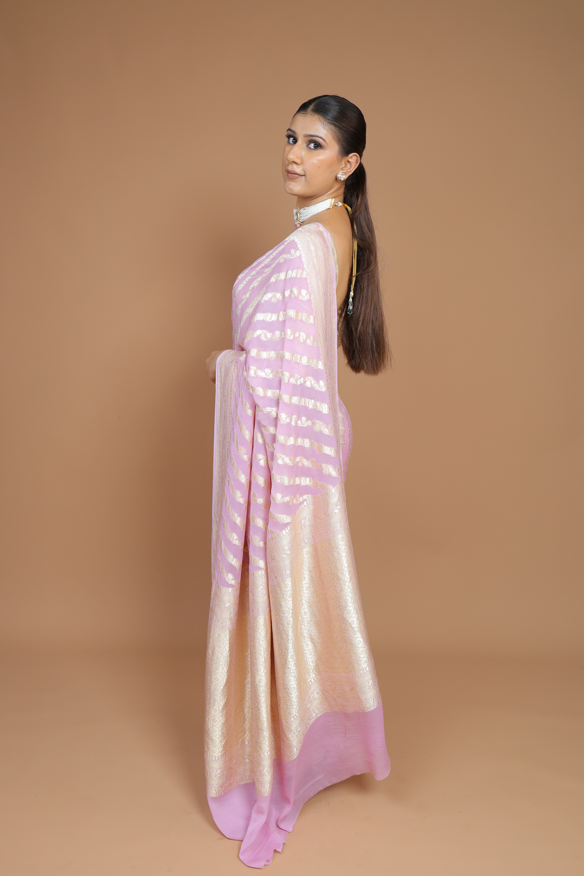 Banarasi Handwoven Khaddi Georgette Sari