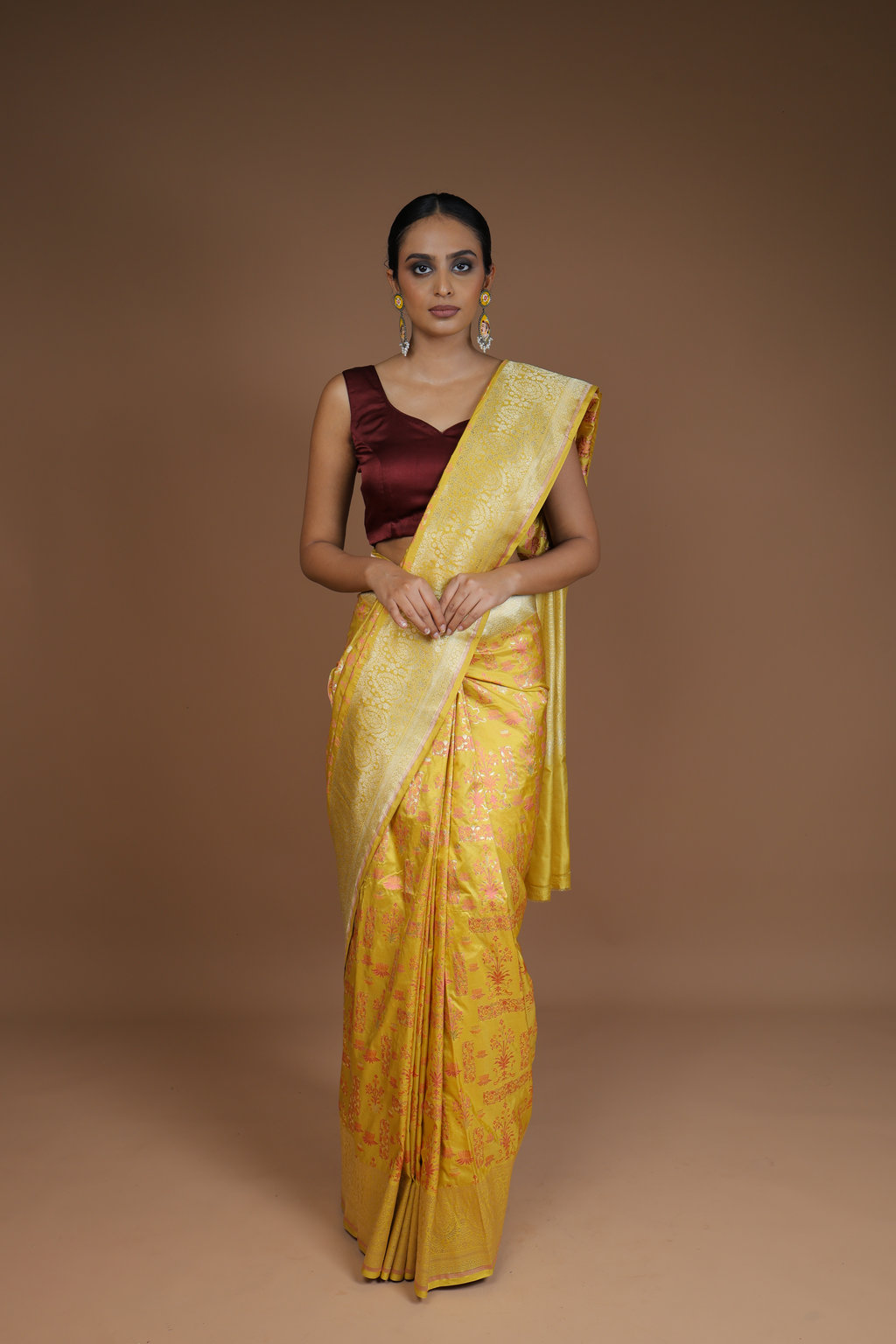 Banarasi Handwoven Silk Sari With Meenakari
