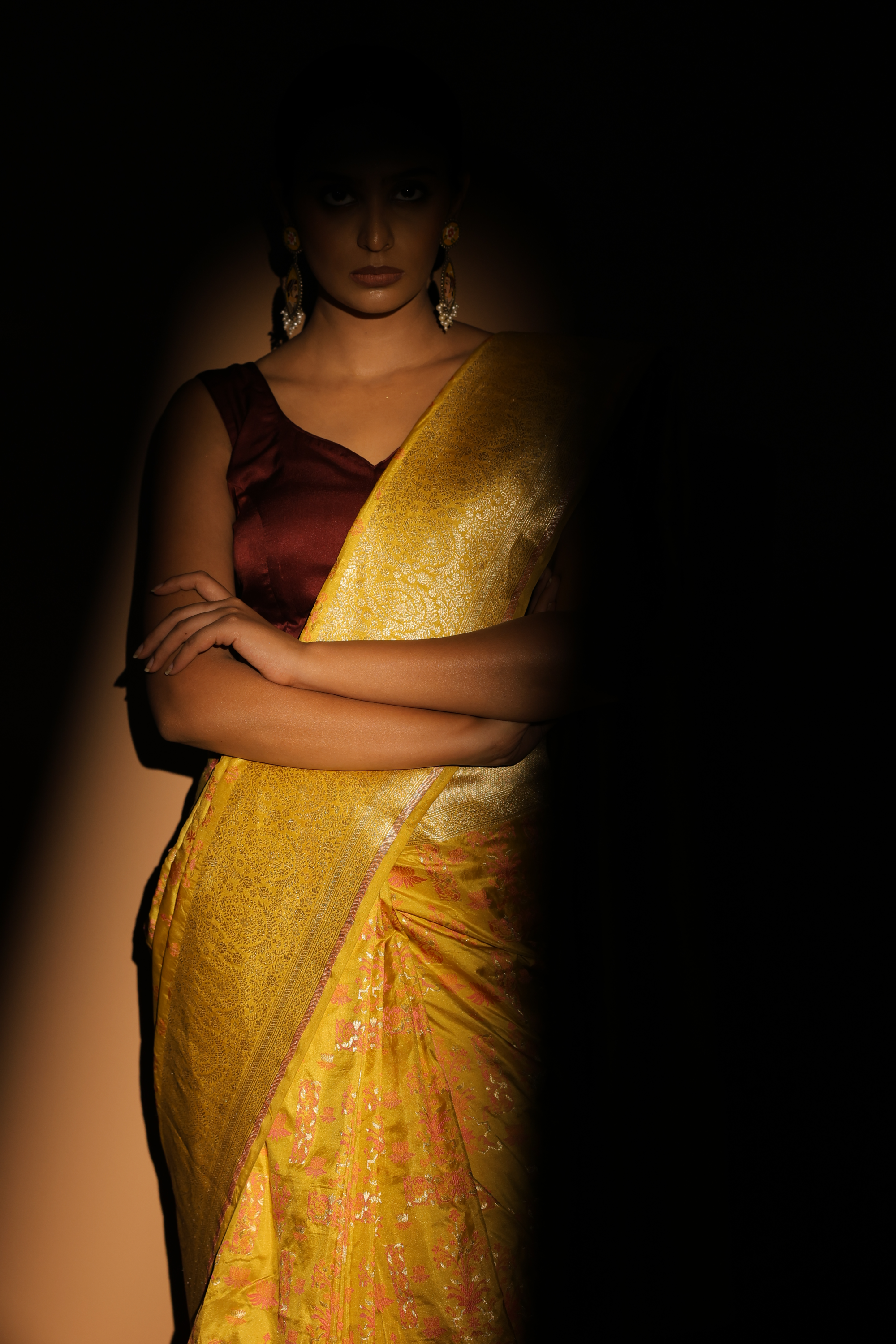 Banarasi Handwoven Silk Sari With Meenakari