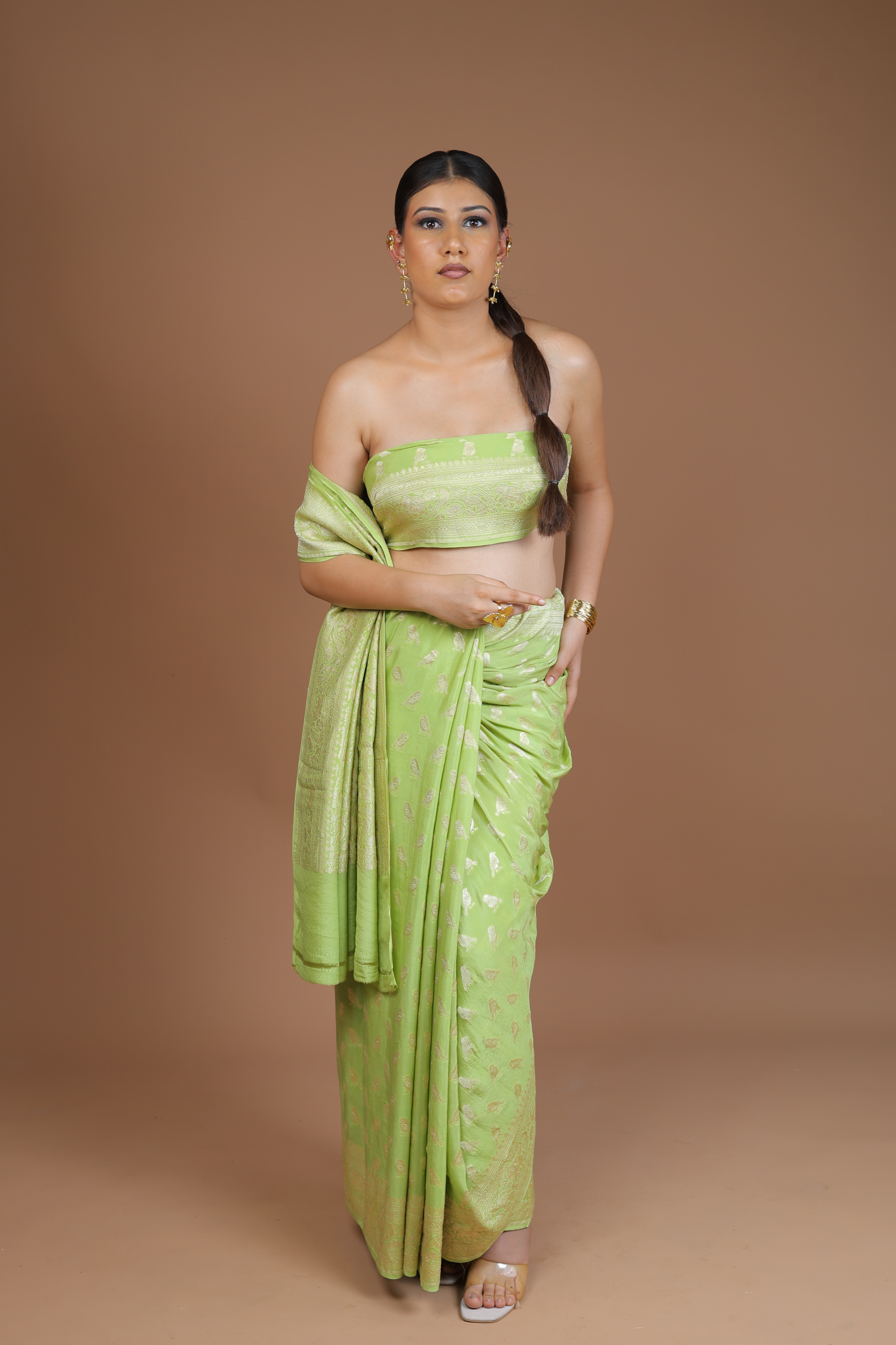 Banarasi Handwoven Crepe Georgette Sari