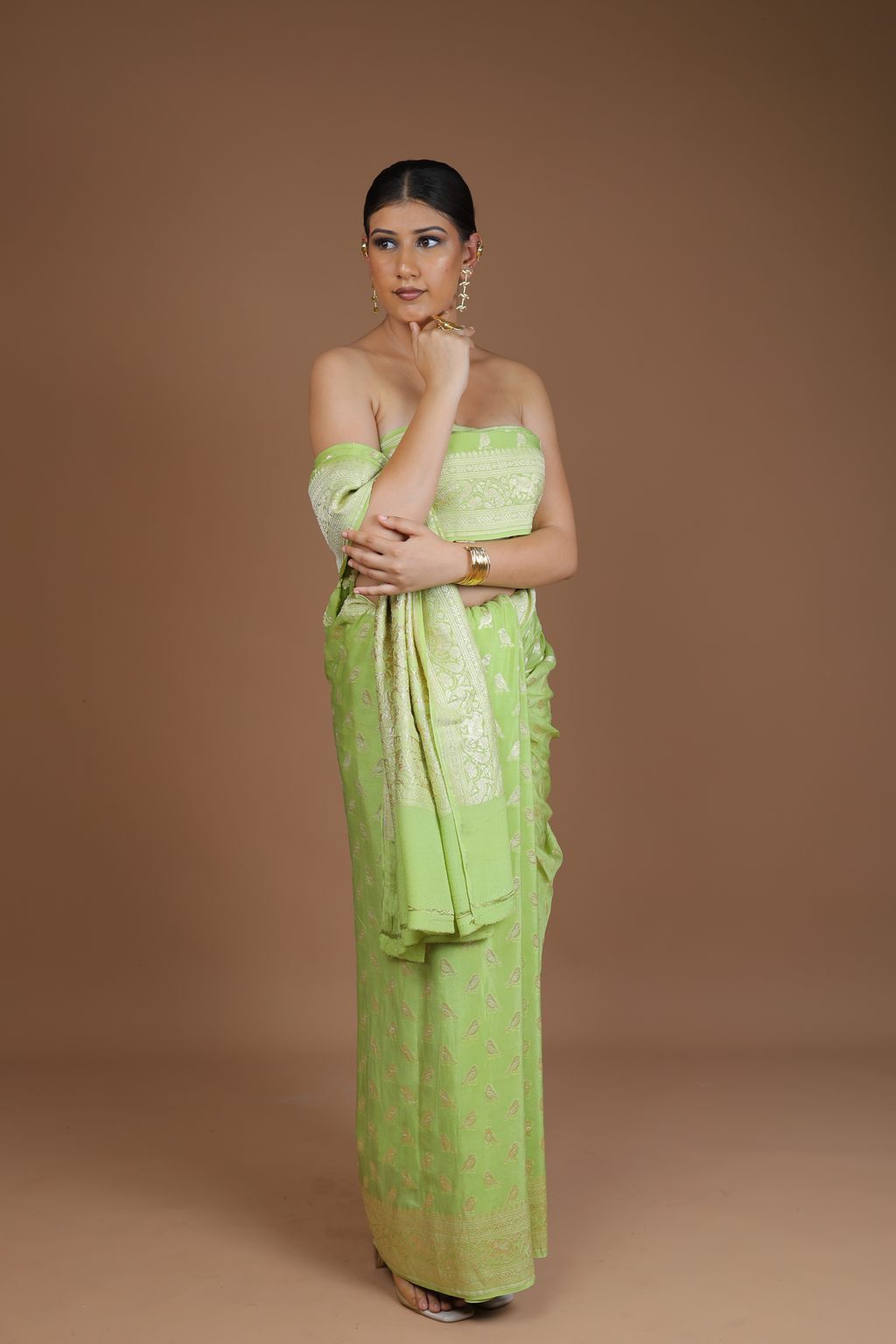 Banarasi Handwoven Crepe Georgette Sari