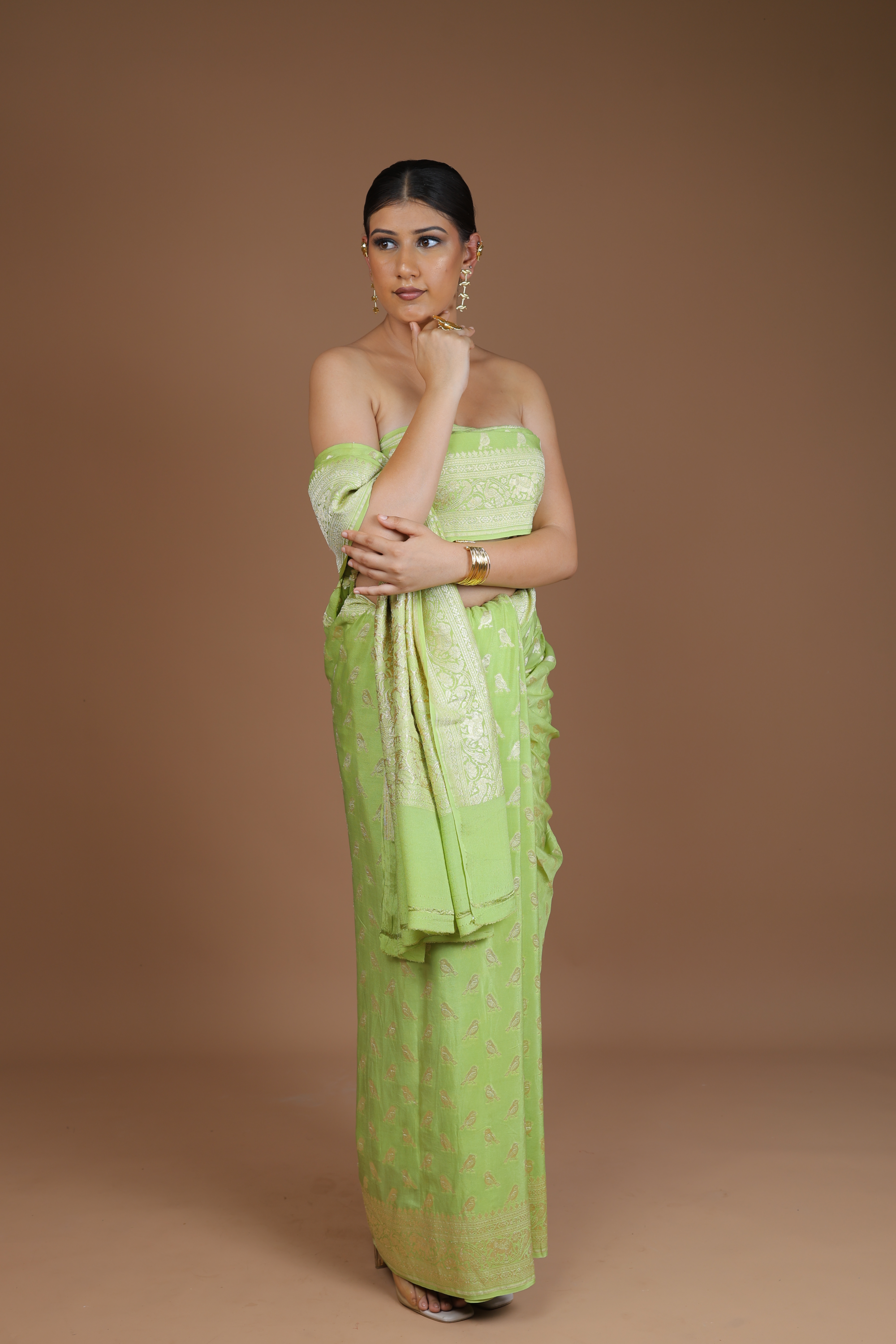 Banarasi Handwoven Crepe Georgette Sari