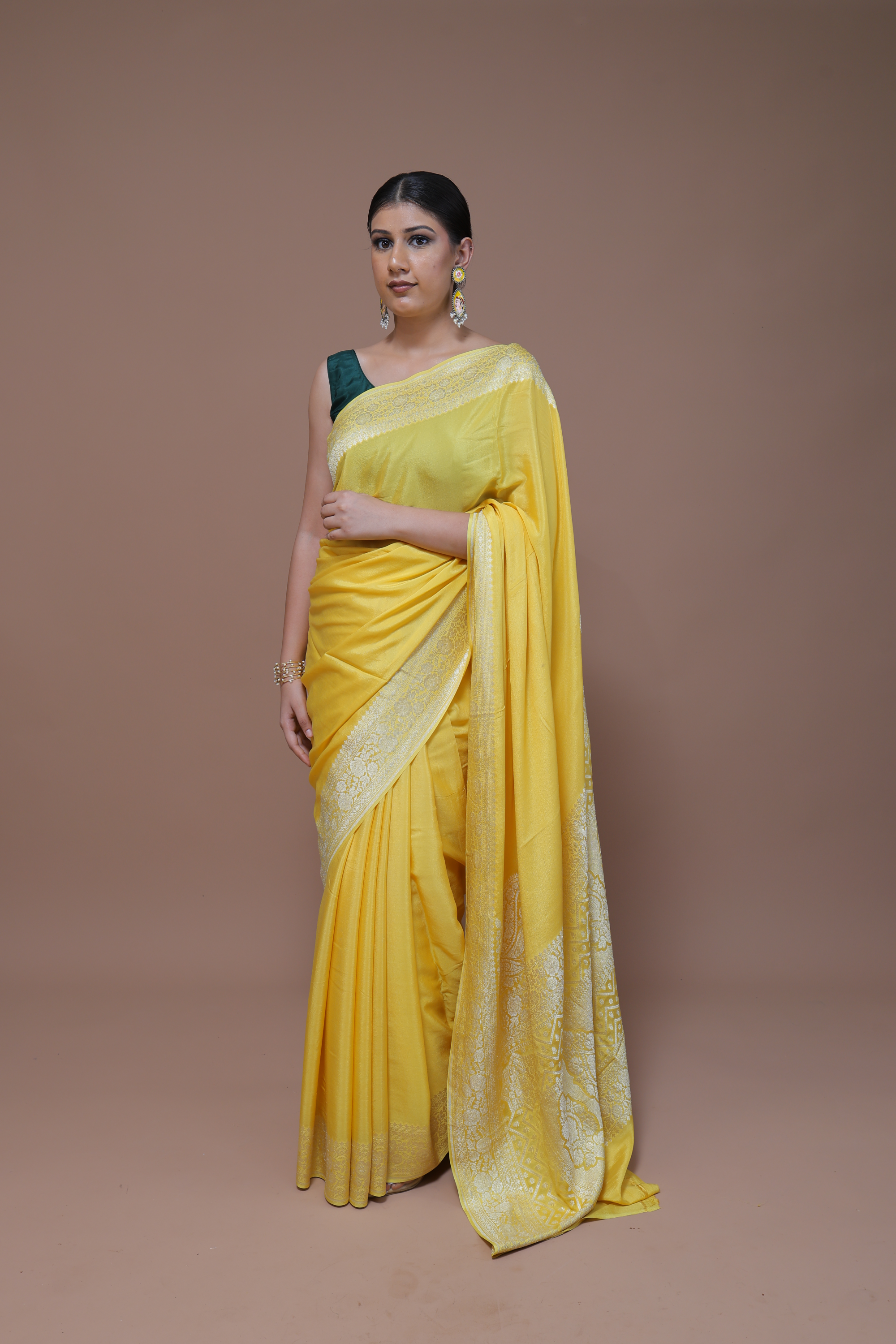 Banarasi Handwoven Crepe Georgette Sari