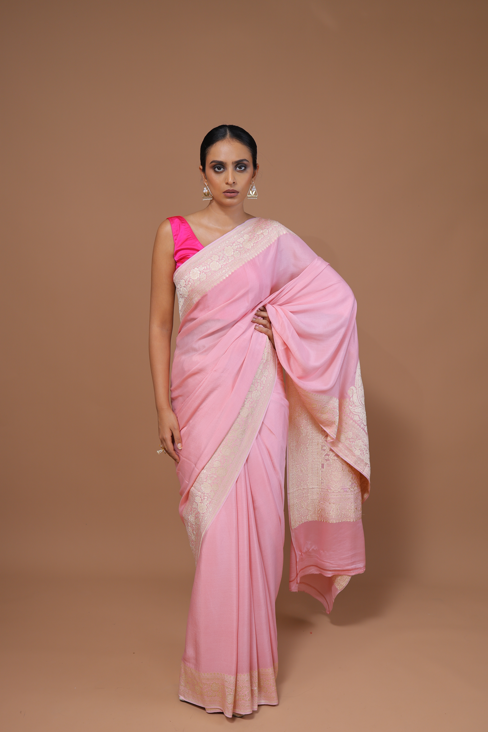 Banarasi Handwoven Crepe Georgette Sari