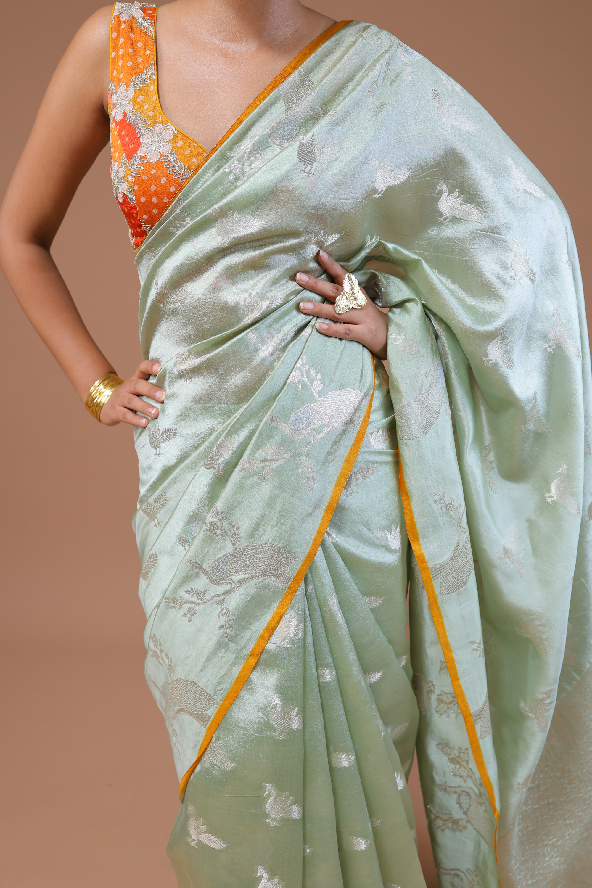 Banarasi Handwoven Chiniya Silk Sari