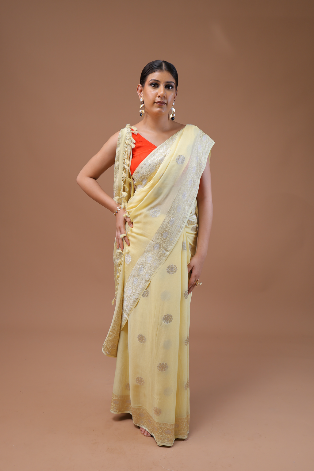 Banarasi Handwoven Khaddi Georgette Sari