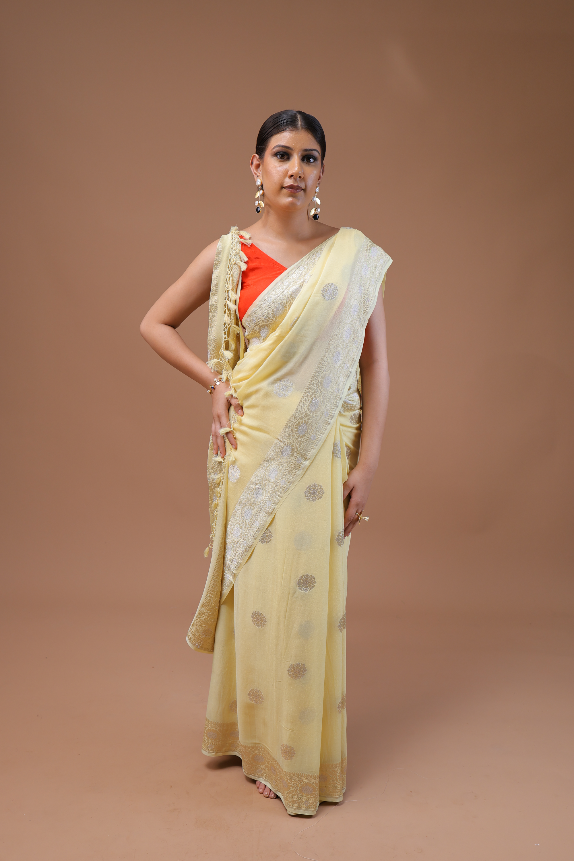 Banarasi Handwoven Khaddi Georgette Sari