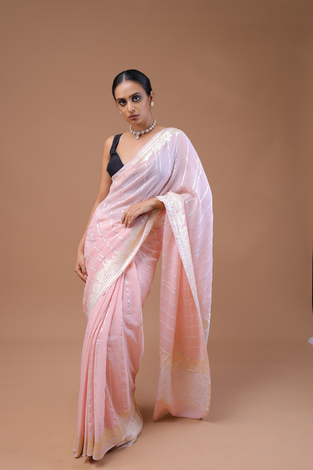 Banarasi Handwoven Khaddi Georgette Sari