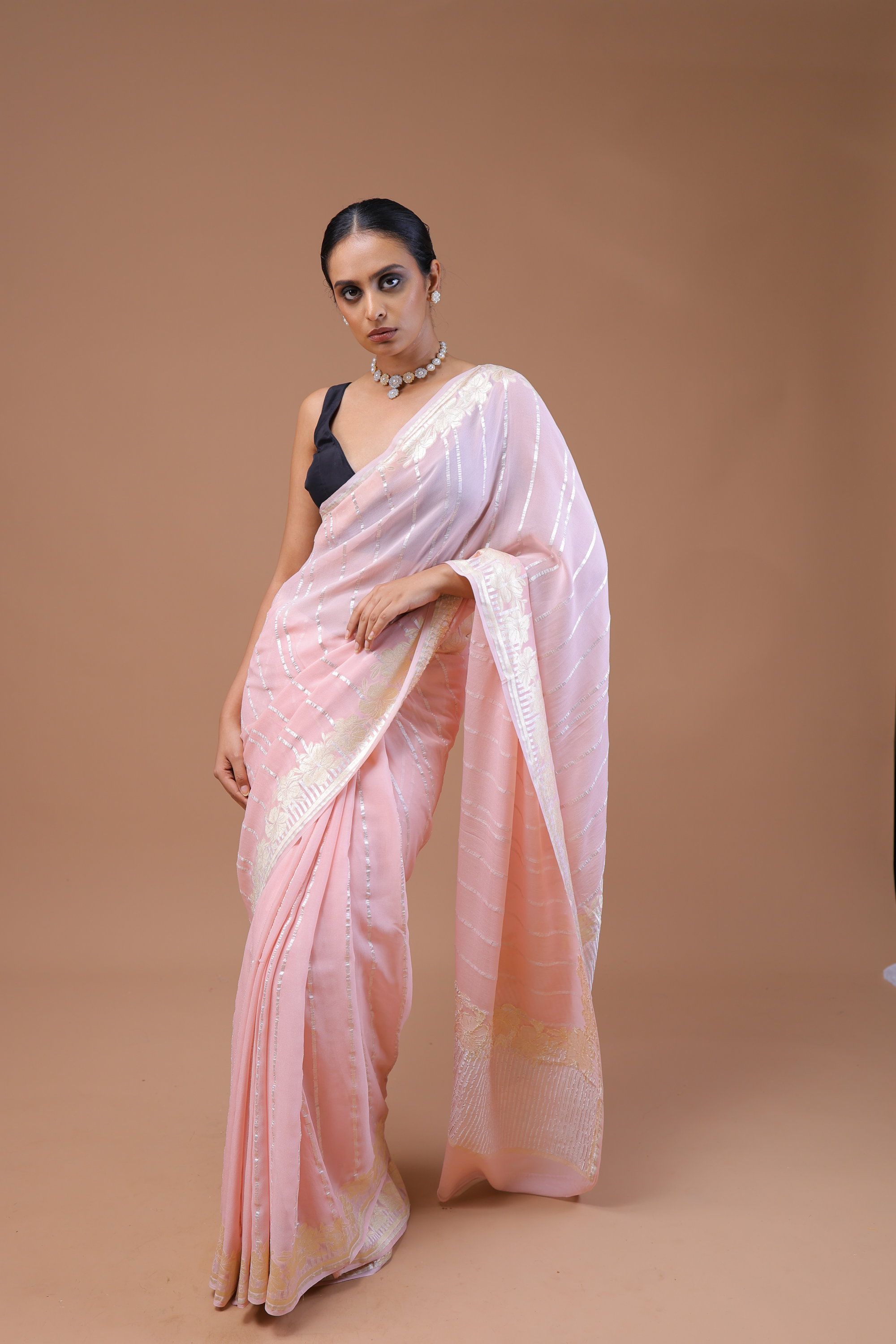 Banarasi Handwoven Khaddi Georgette Sari