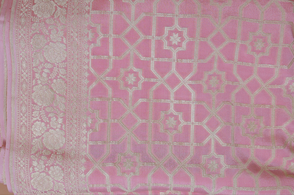 Banarasi Handwoven Crepe Georgette Sari