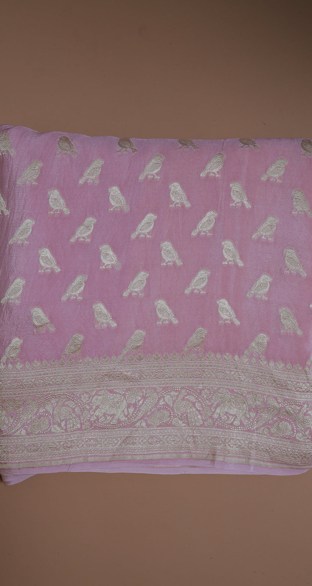 Banarasi Handwoven Crepe Georgette Shikargah Sari