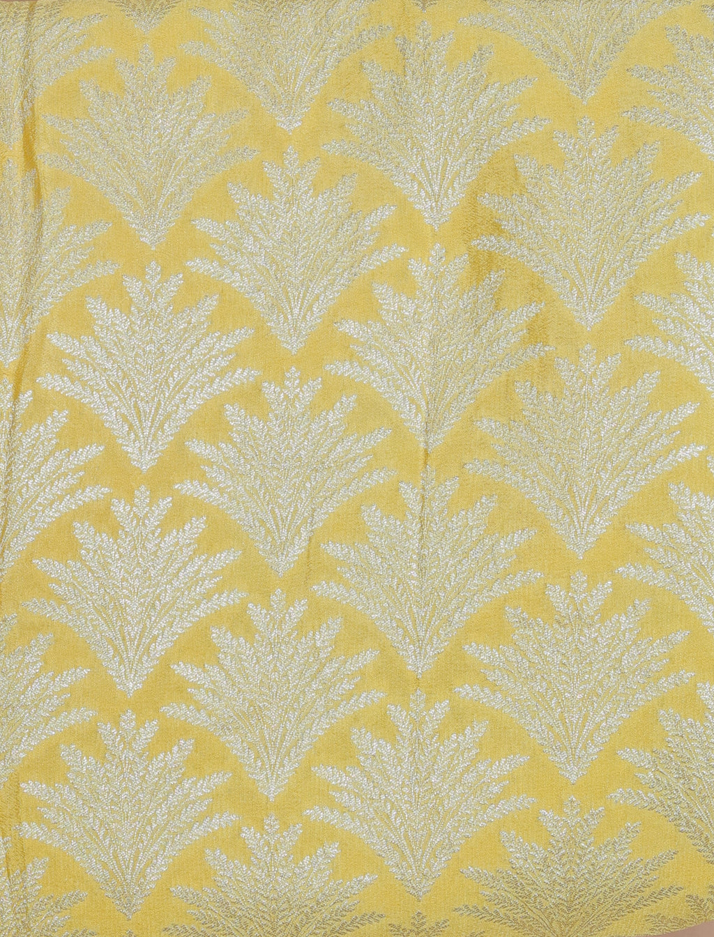 Banarasi Yellow Handwoven Khaddi Georgette Sari