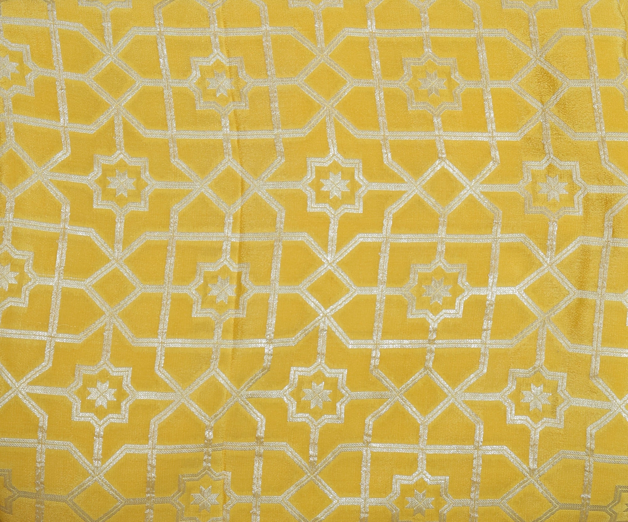 Pre-order Banarasi Yellow Handwoven Crepe Georgette Sari