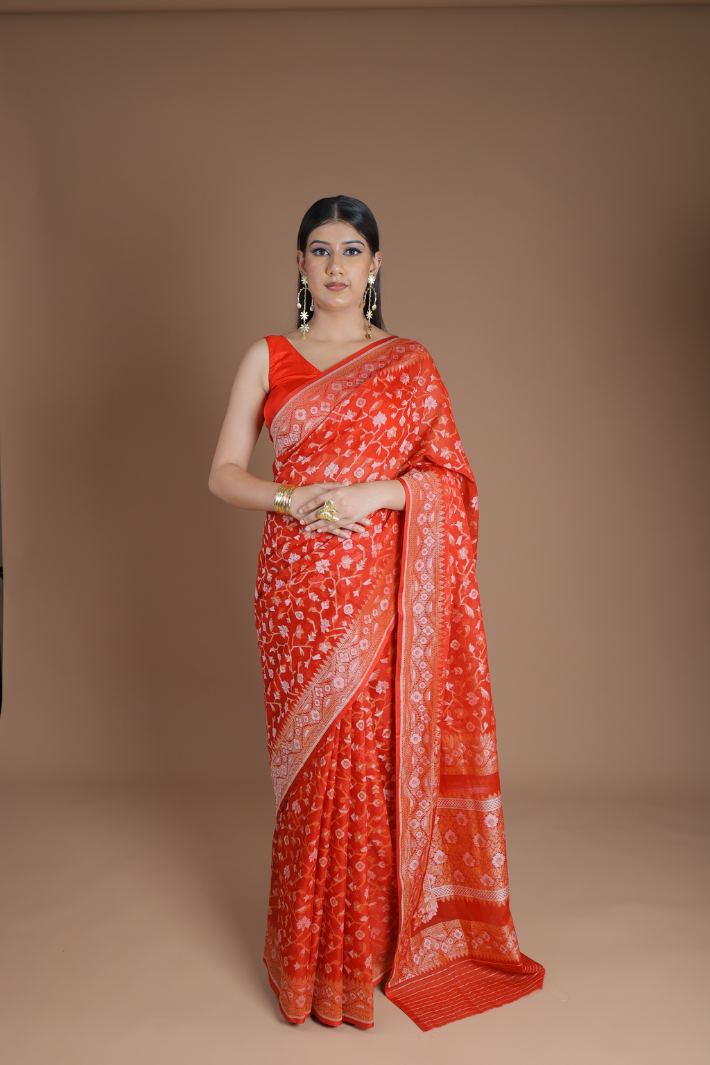 Banarasi Handwoven Cotton Jamdani, Rakhtambari Sari