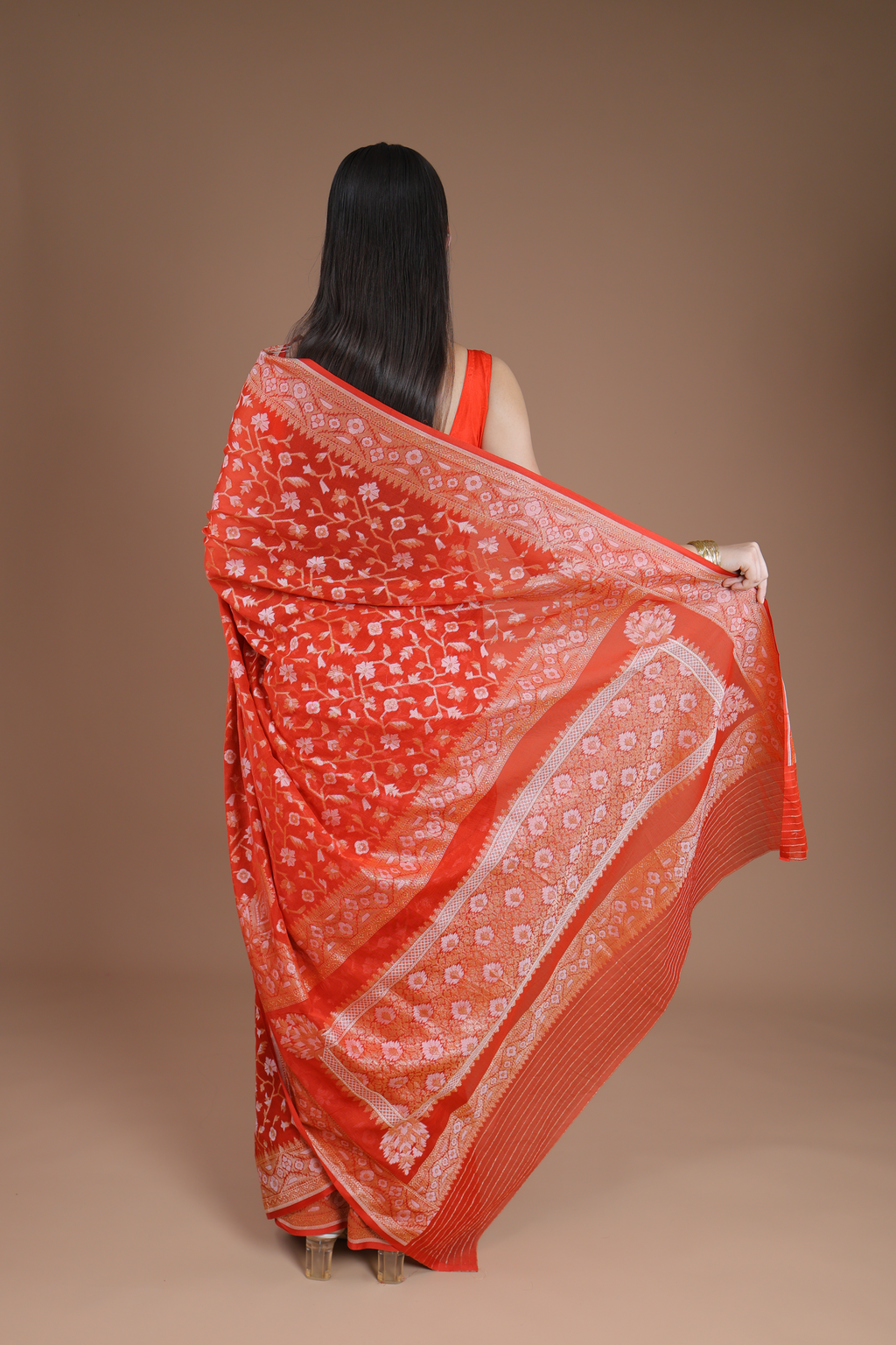 Banarasi Handwoven Cotton Jamdani, Rakhtambari Sari