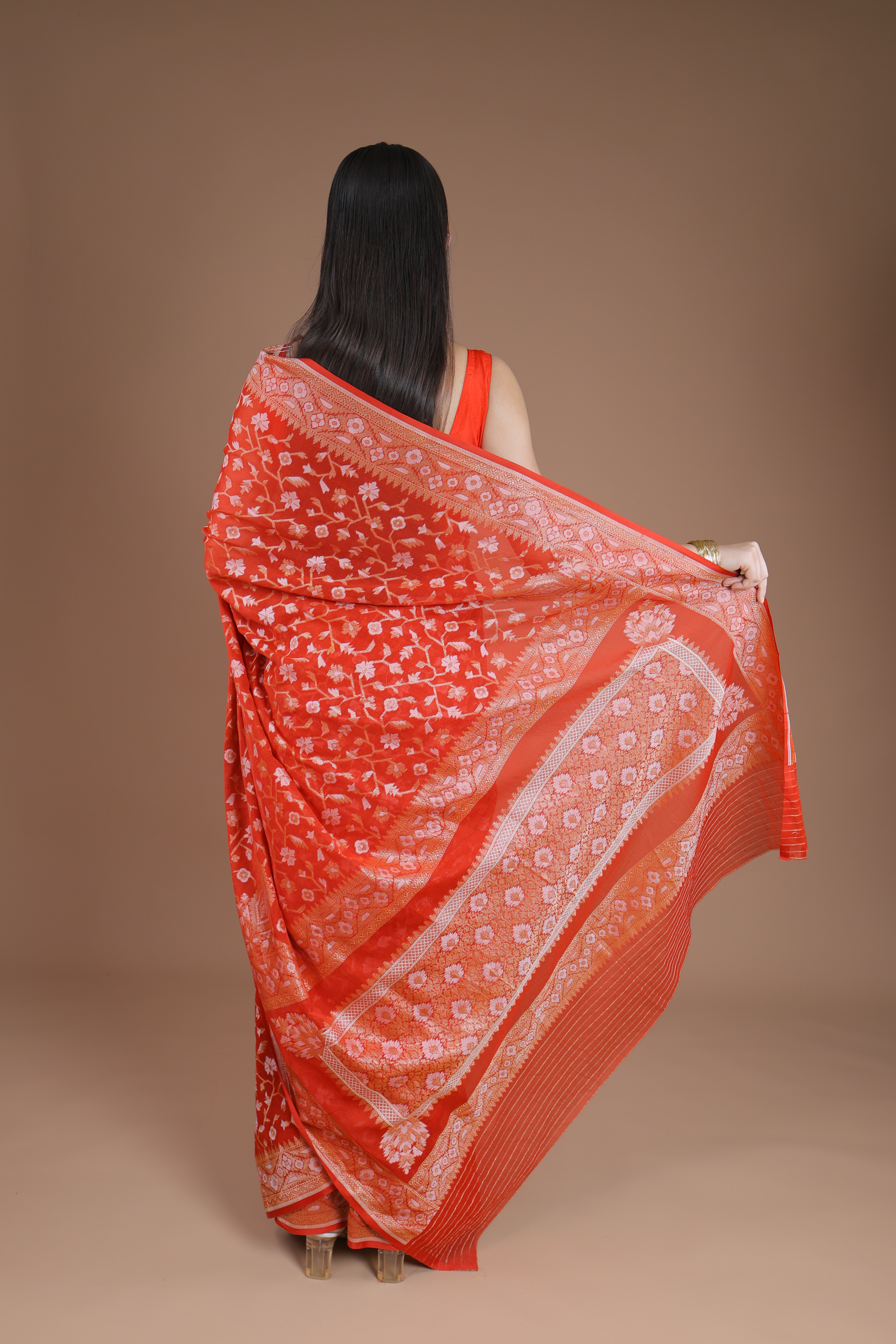 Banarasi Handwoven Cotton Jamdani, Rakhtambari Sari