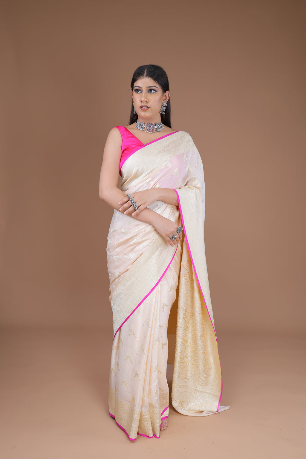 Banarasi Handwoven Crepe Georgette Sari