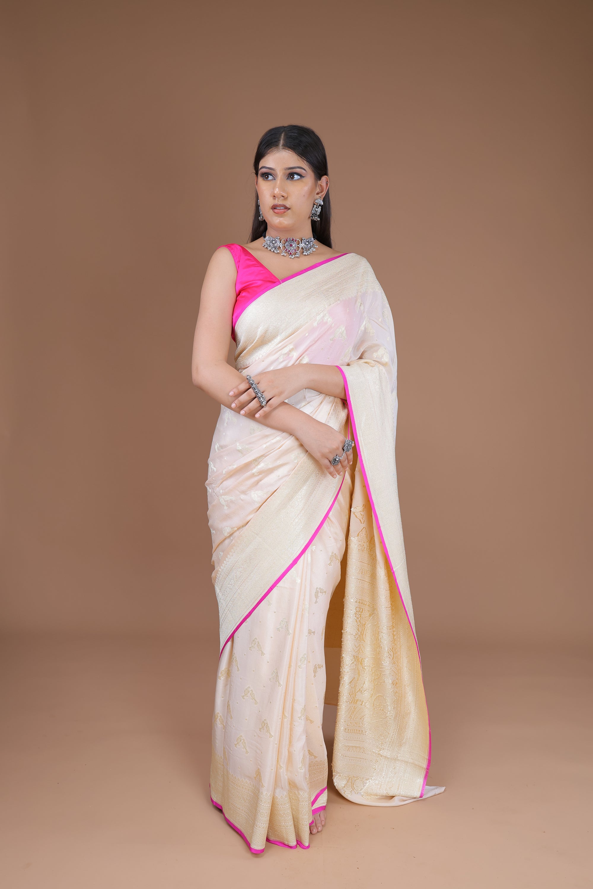 Banarasi Handwoven Crepe Georgette Sari