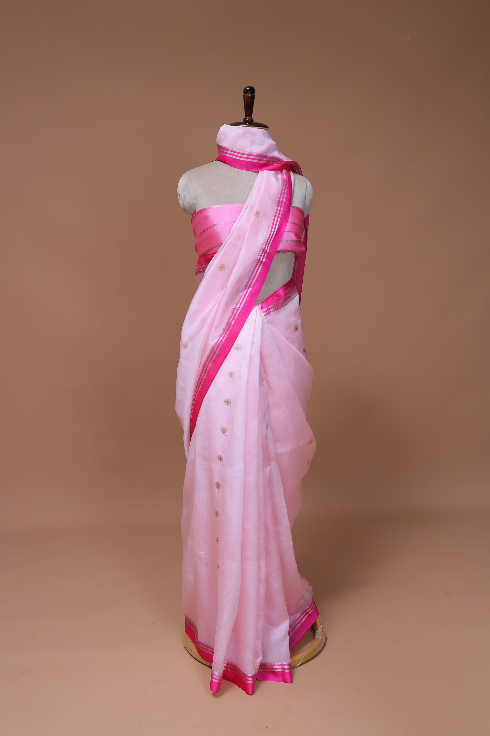 Handwoven Cotton Silk Meenakari Sari