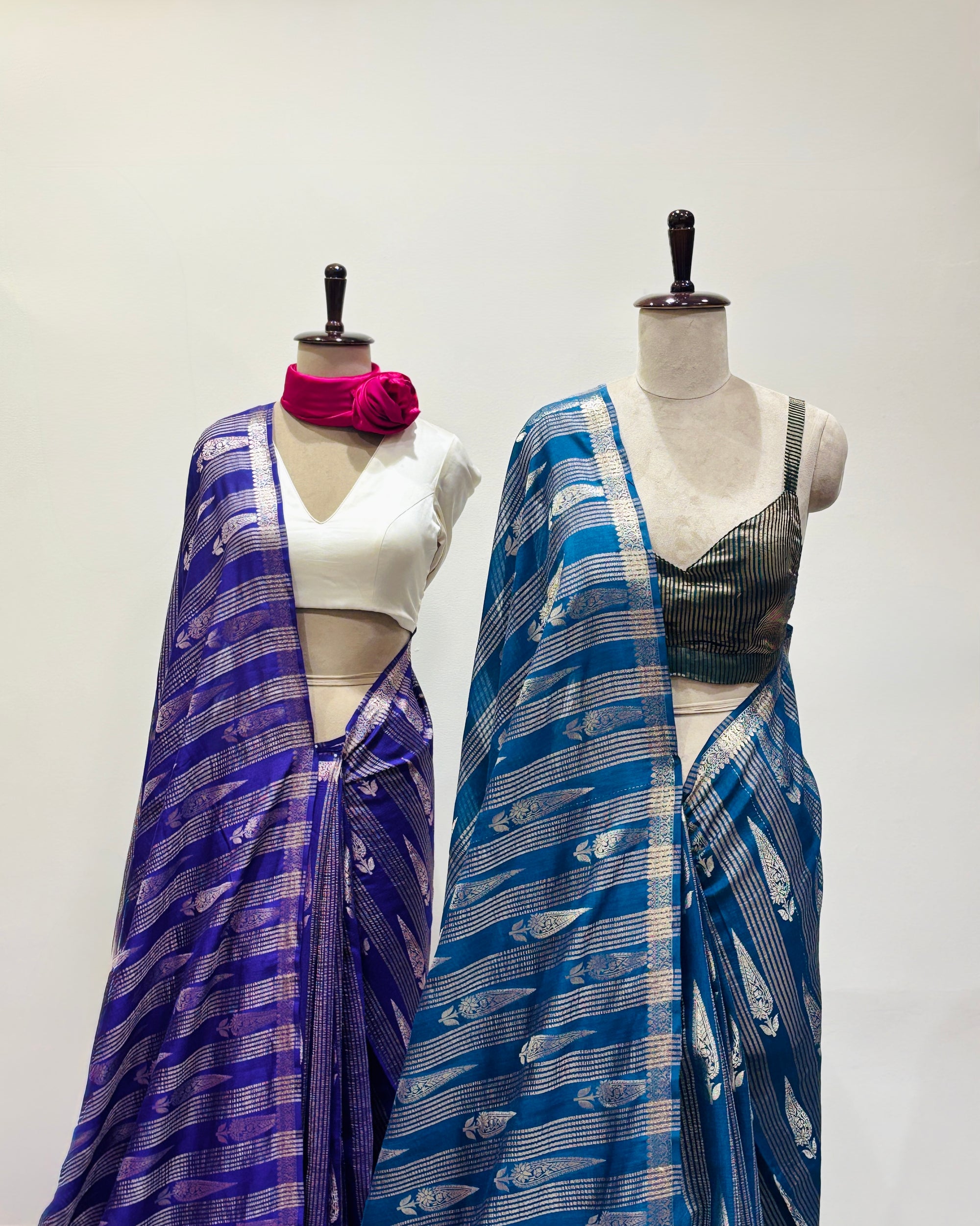 Soft handwoven Banarasi Muga Georgette sari