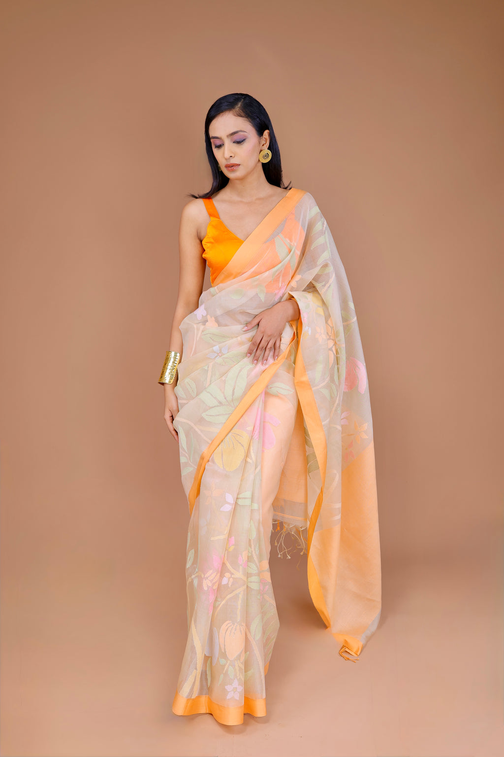 Banarasi Light Lime Green Handwoven Organza Uchiyant Weave Sari